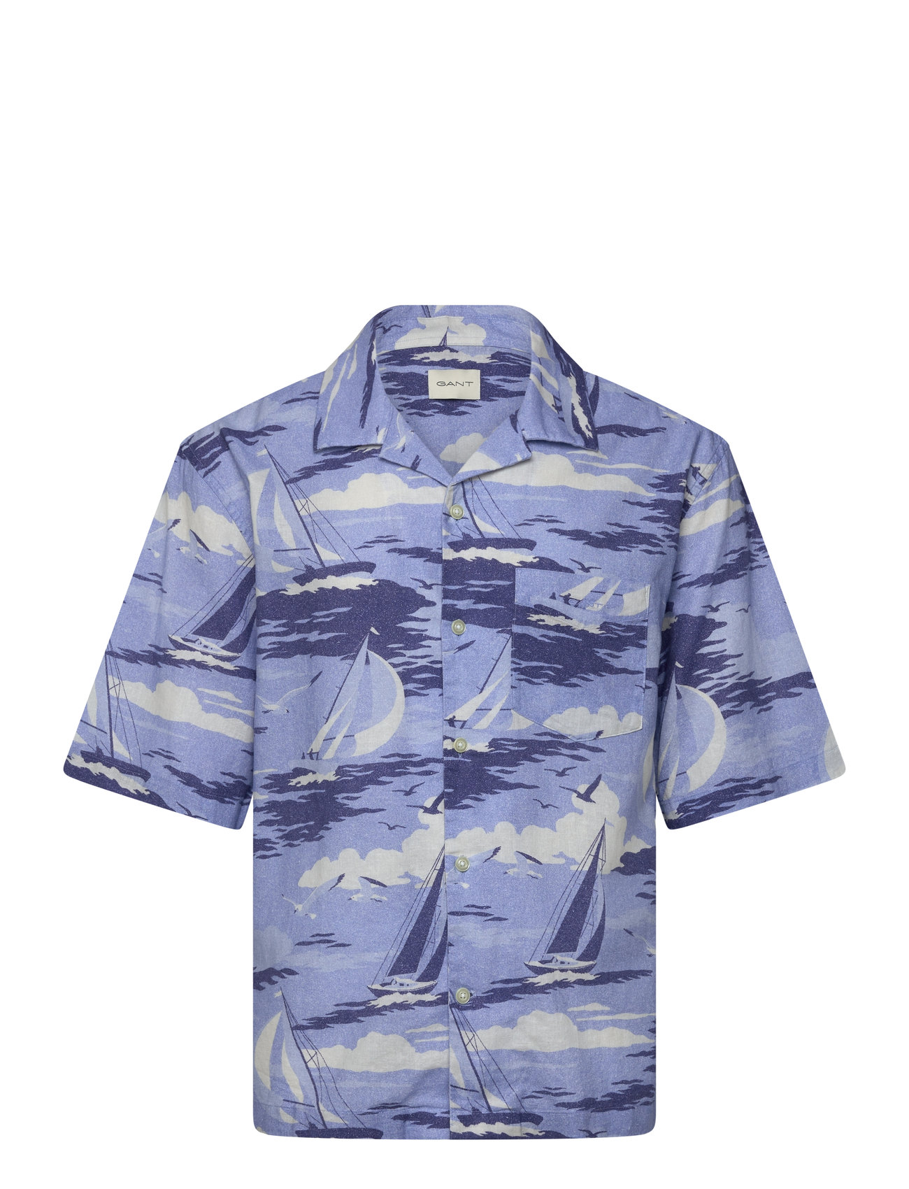 GANT Rel Sailing Print Ss Shirt - Navy - S 2