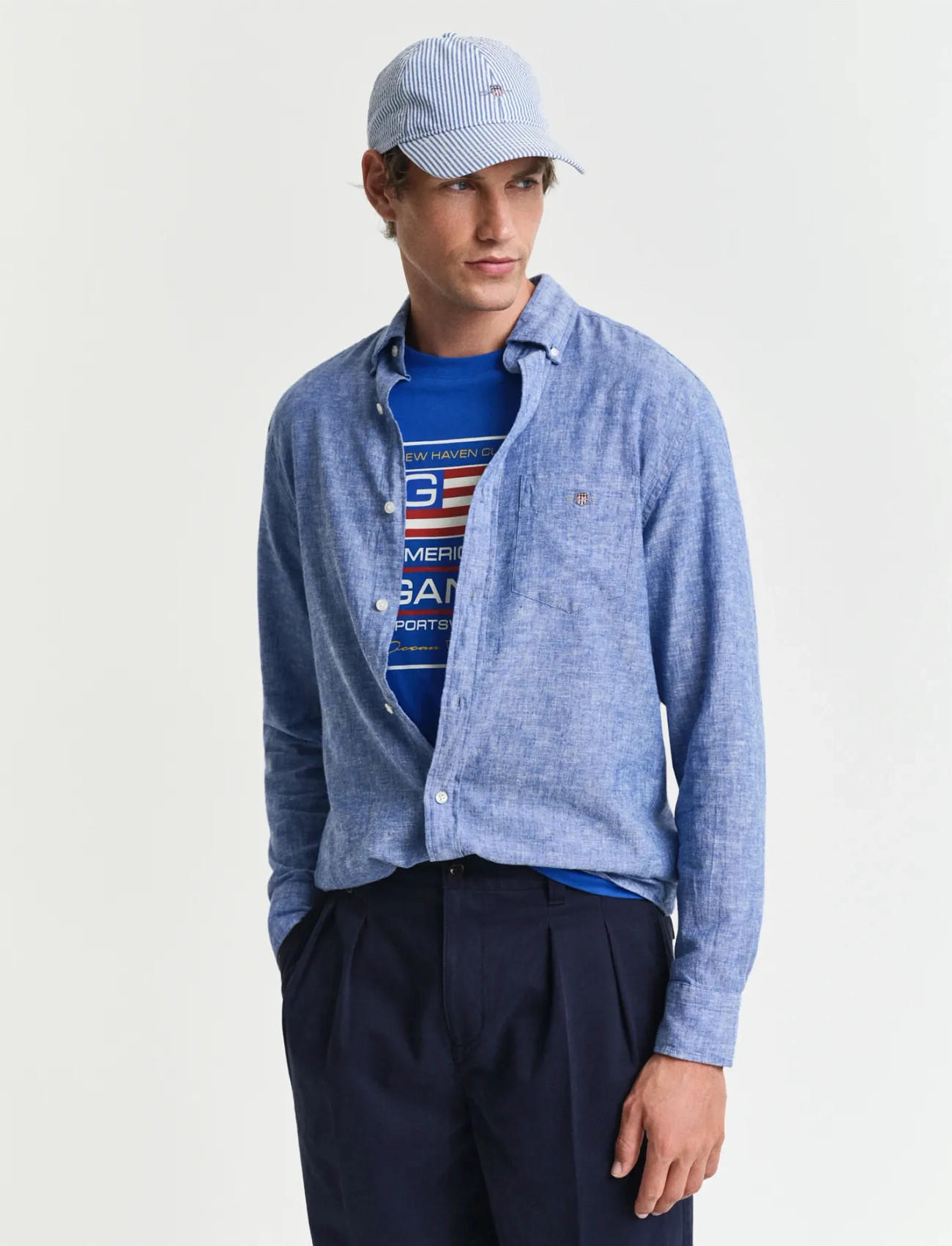GANT Reg Cotton Linen Shirt - - S 2