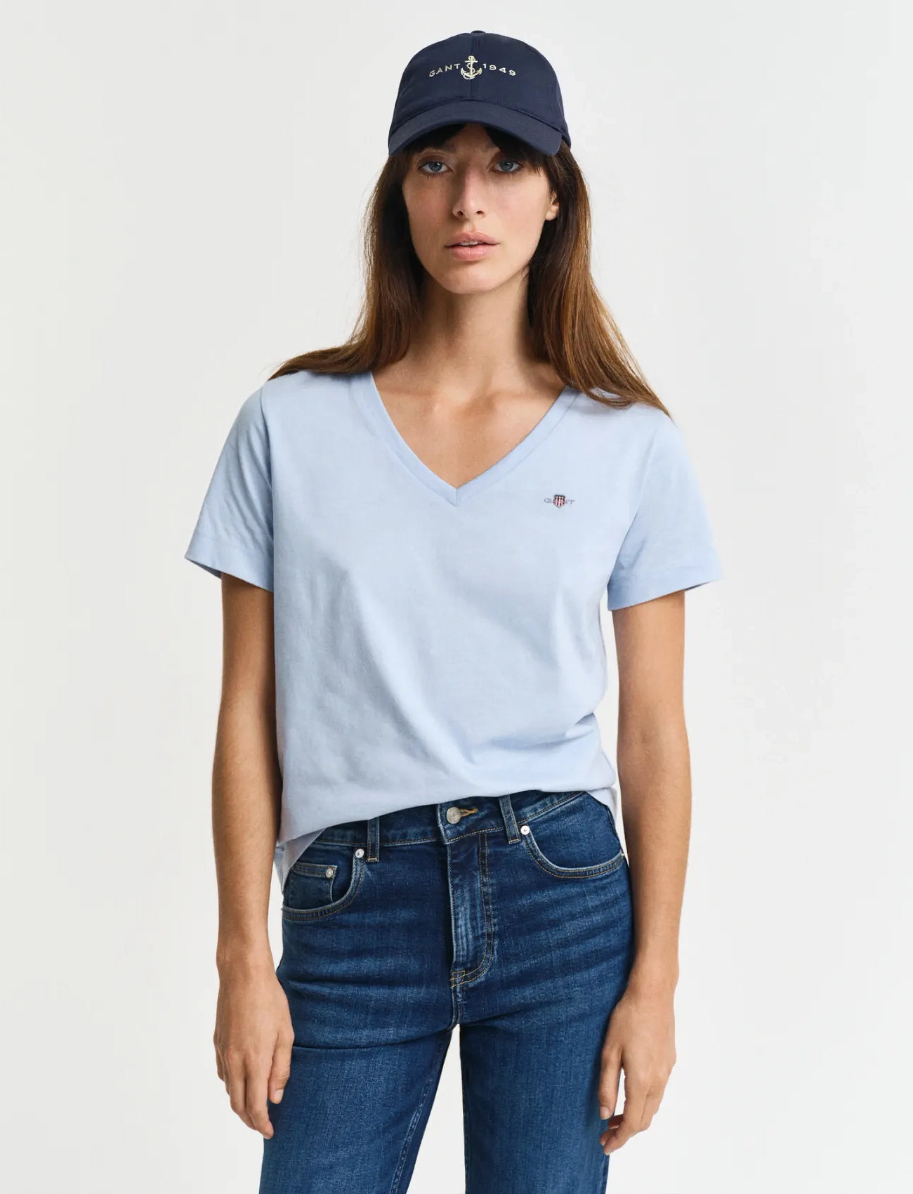 GANT Reg Shield Ss V-Neck T-Shirt - - XS 2