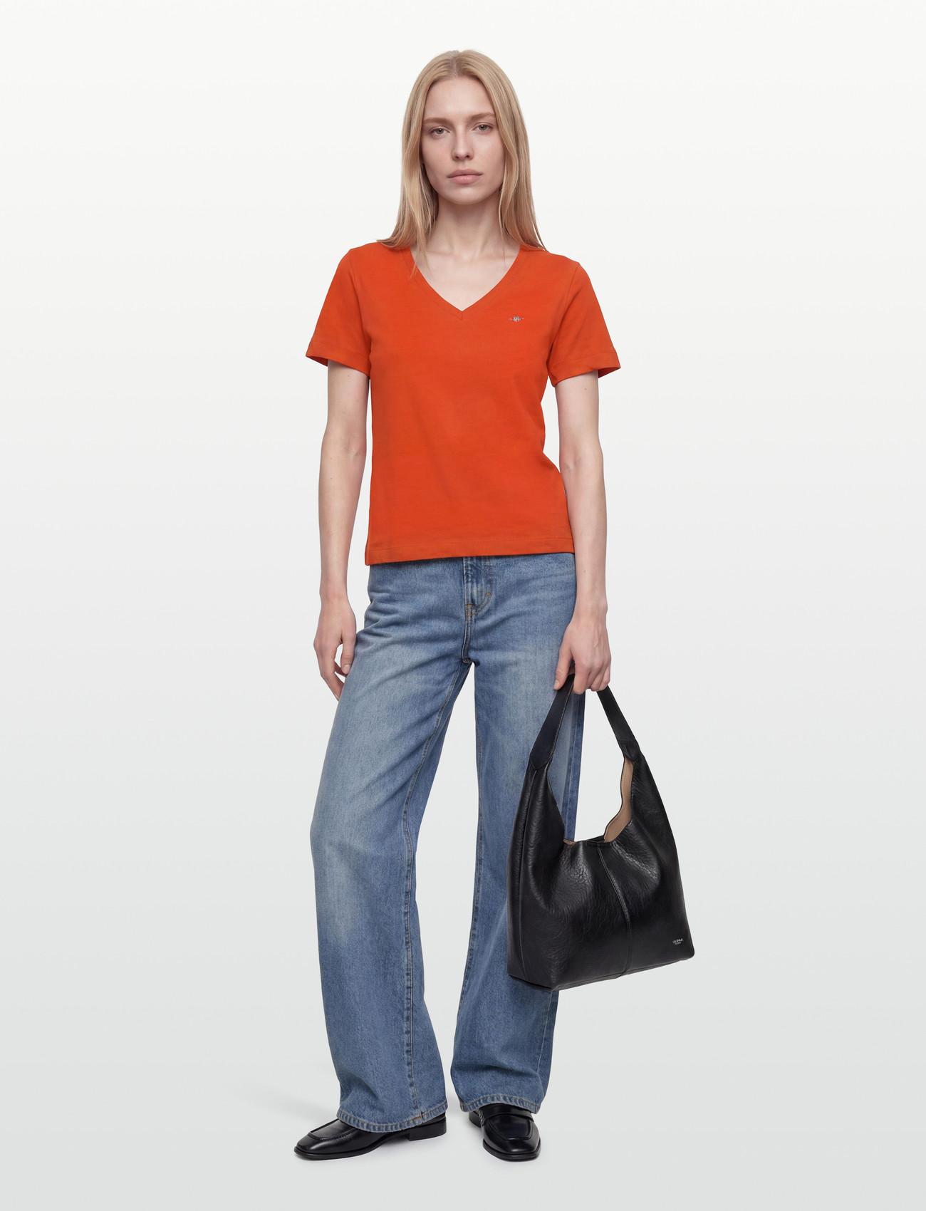 GANT Reg Shield Ss V-Neck T-Shirt - - XS 1