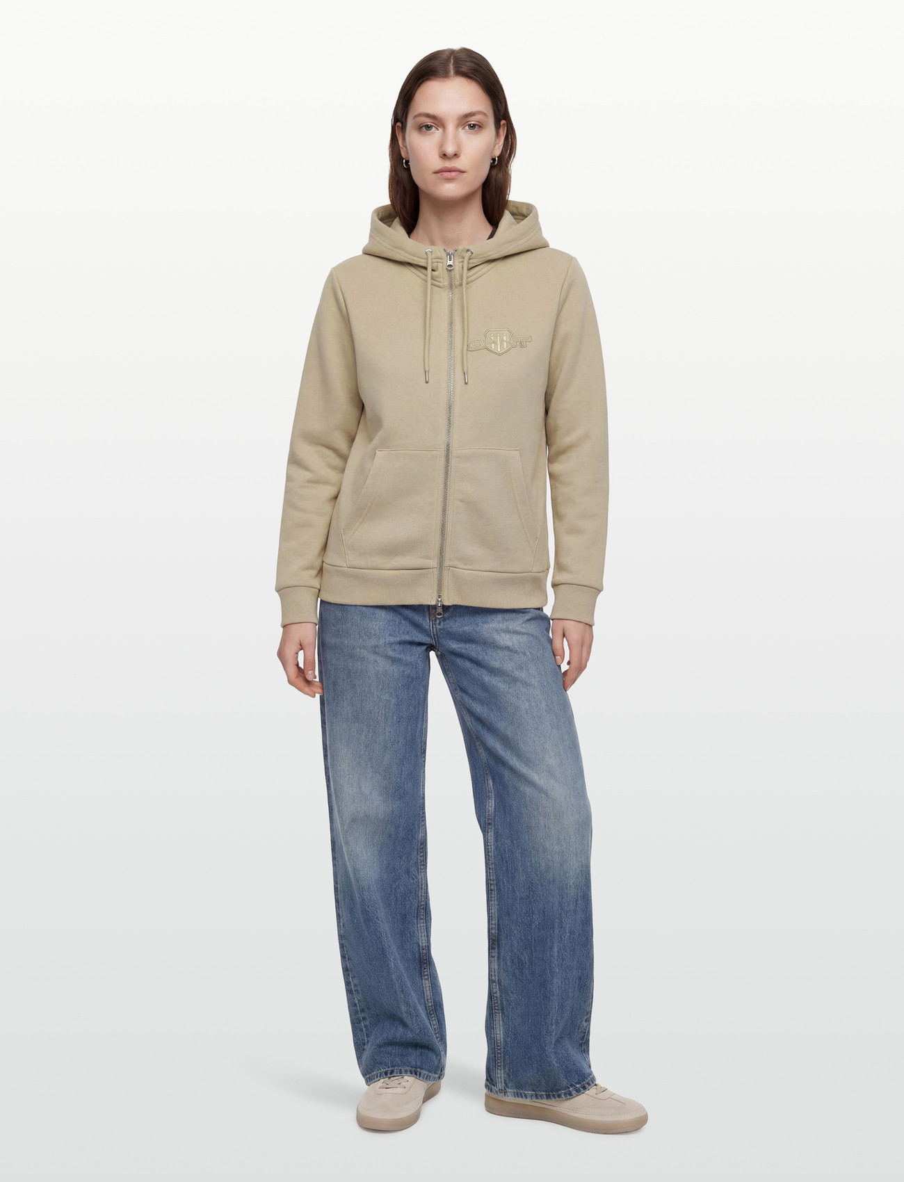 GANT Reg Tonal Shield Zip Hoodie - - S 1