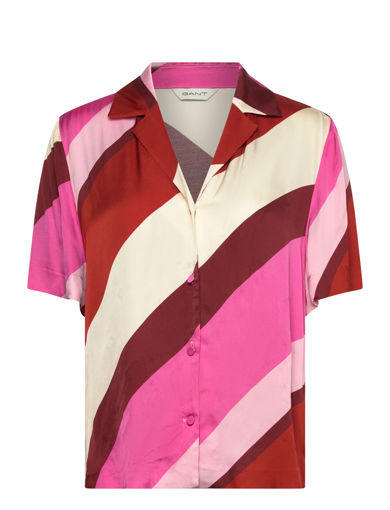 GANT Striped Camp Collar Ss Shirt - - 34 1