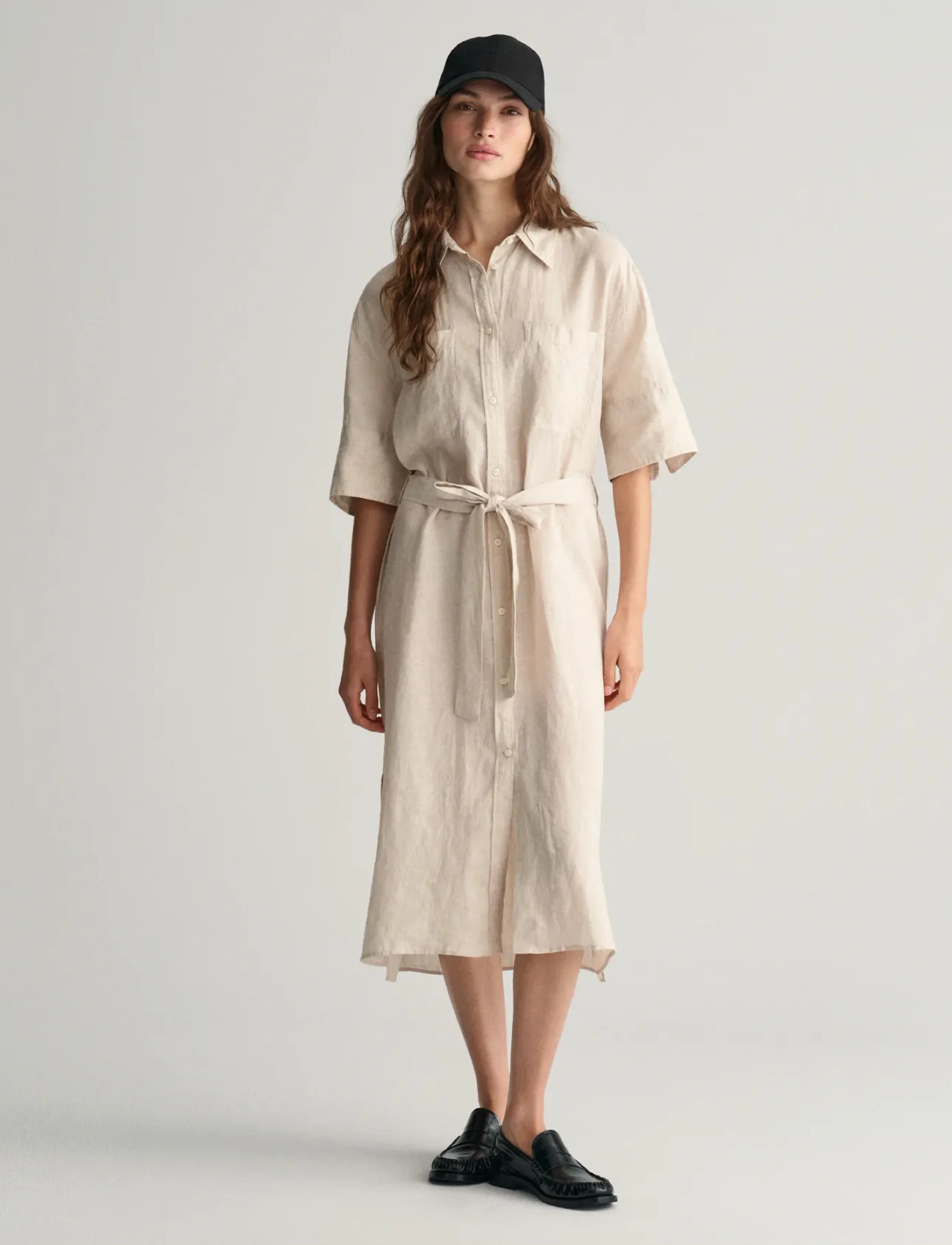 Gant Rel Linen SS Shirt Dress klänningar dam – bild 7