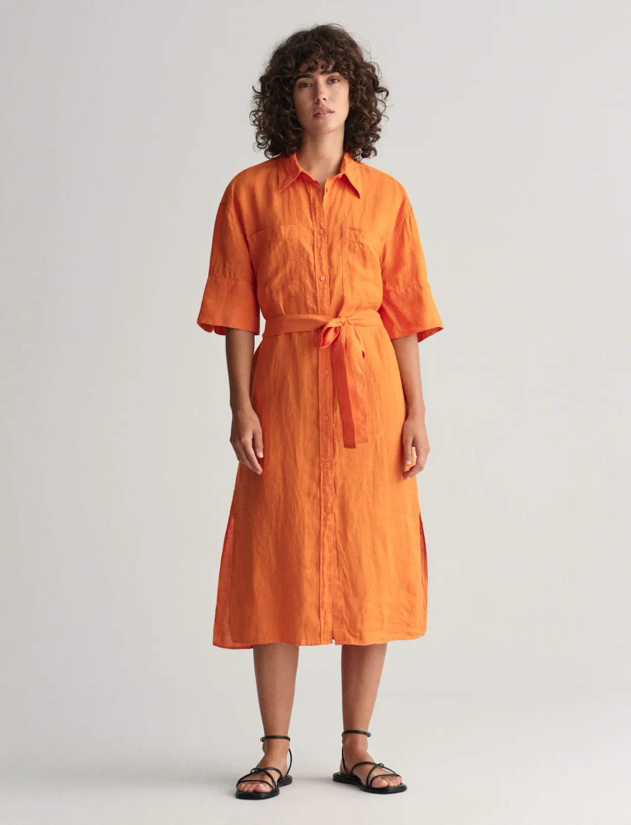 GANT Rel Linen Ss Shirt Dress - - 34 1