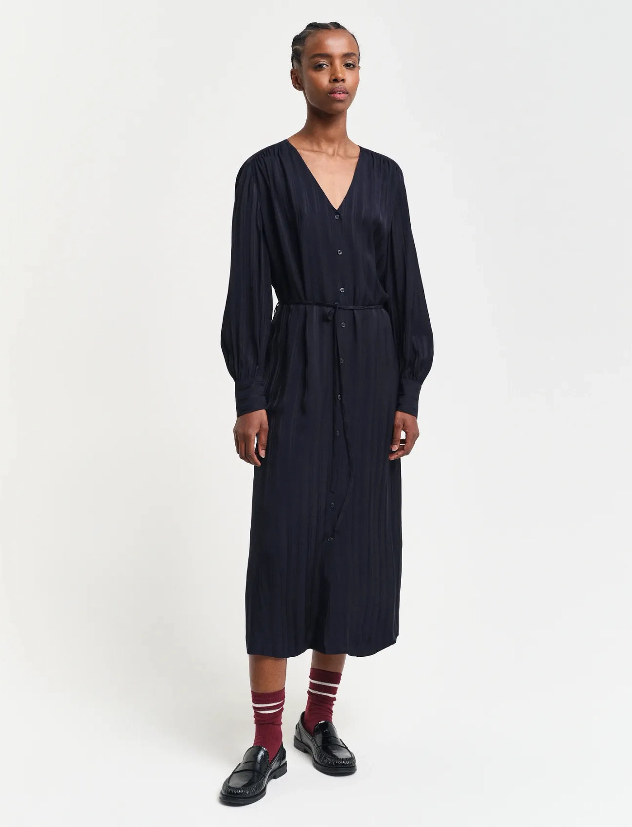 Gant Relaxed Satin Stripe Shirt Dress klänningar dam – bild 6
