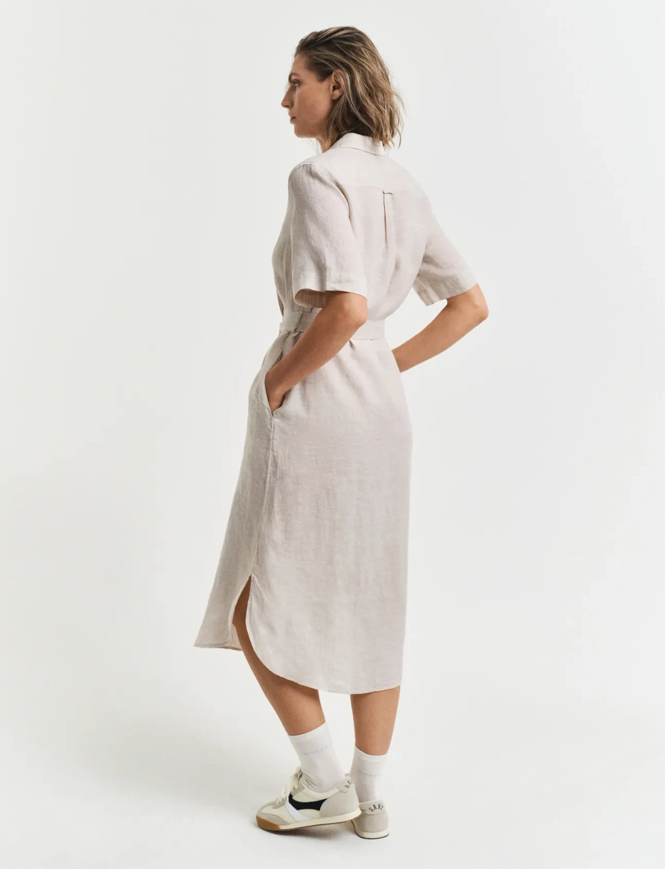 Gant Reg Linen Ss Shirt Dress klänningar dam – bild 6
