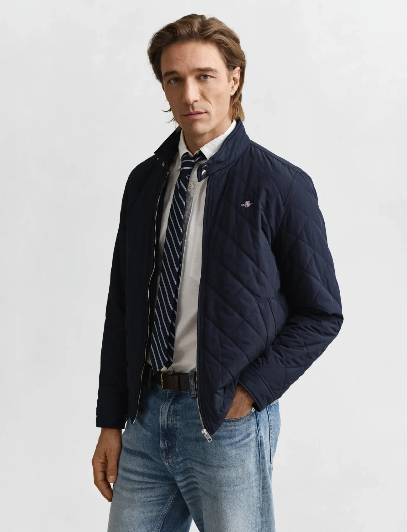 Gant Quilted Windcheater, X3XL, Jackets, Marineblau - Light Männerswear