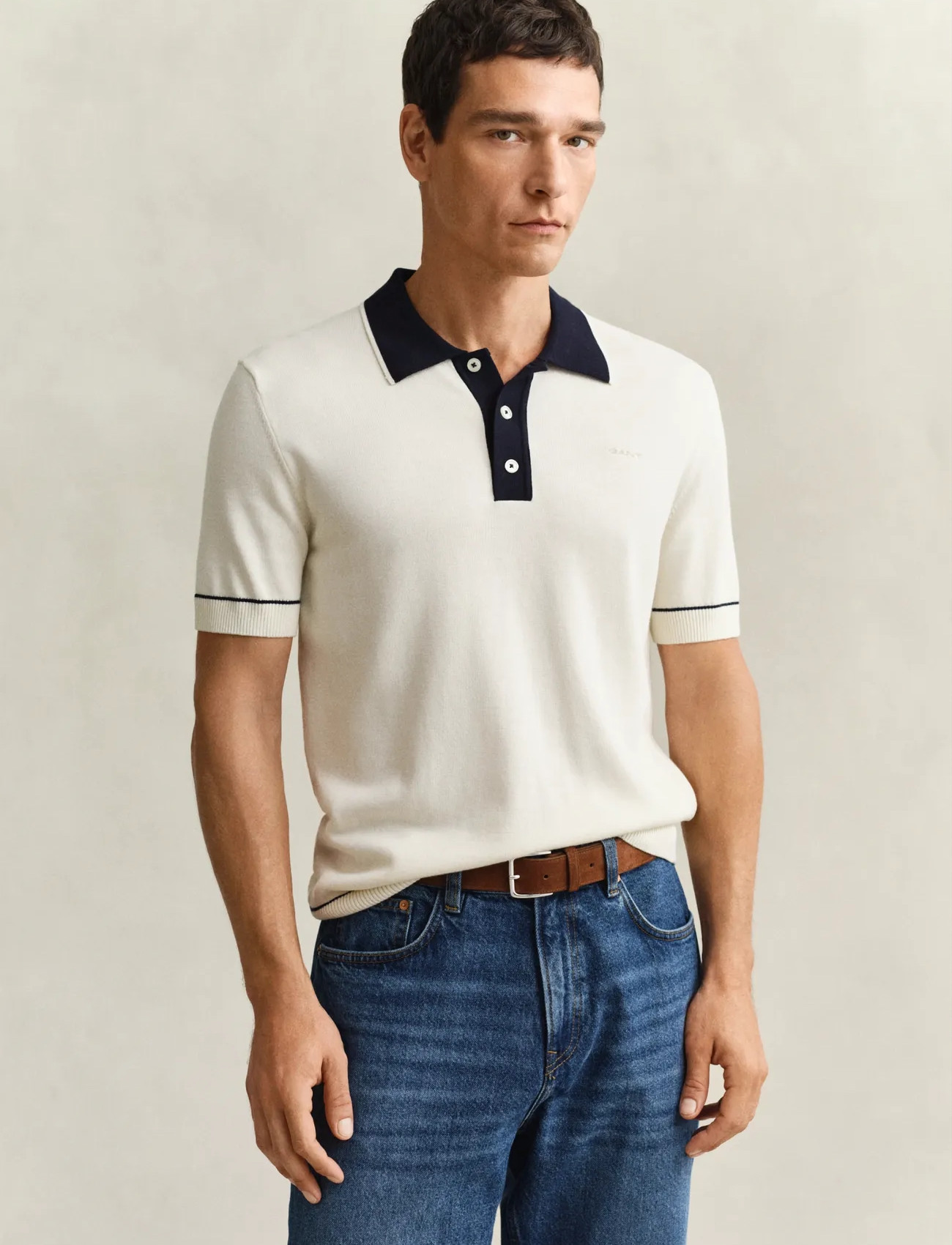 GANT Cotton Modal Polo - Navy - S 1