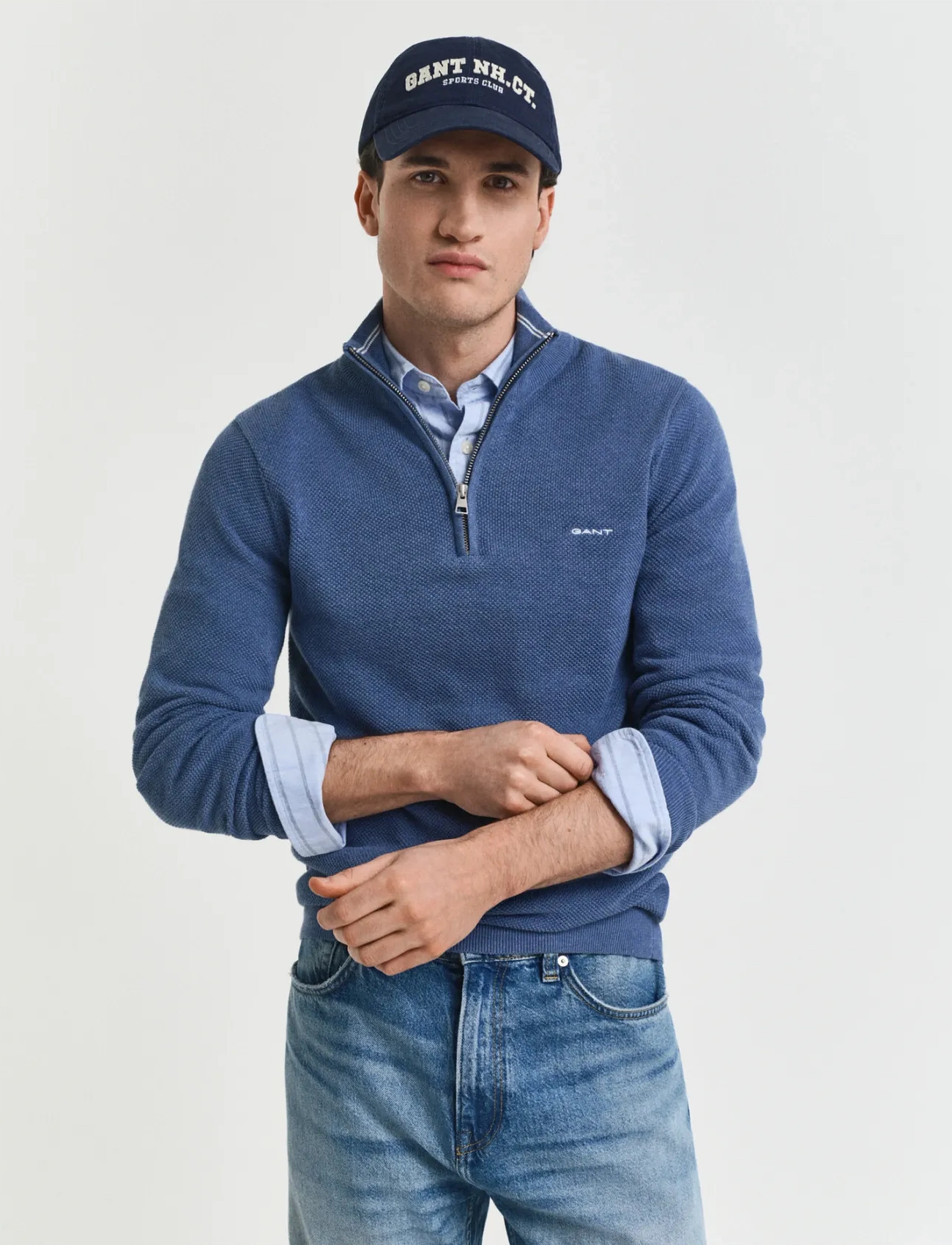 GANT Cotton Pique Half Zip - - S 1
