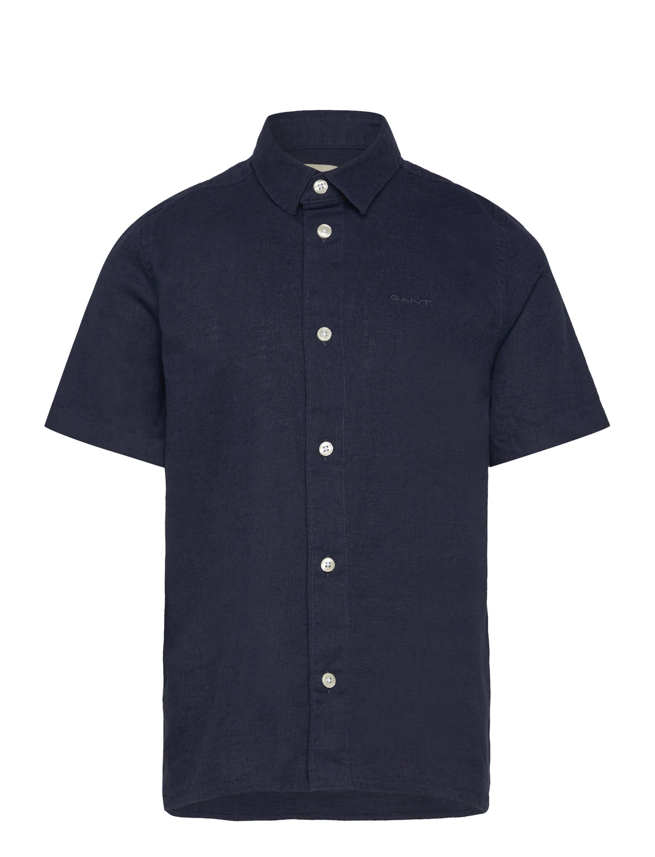 GANT Cotton Linen Ss Shirt - Navy - 98/104 1