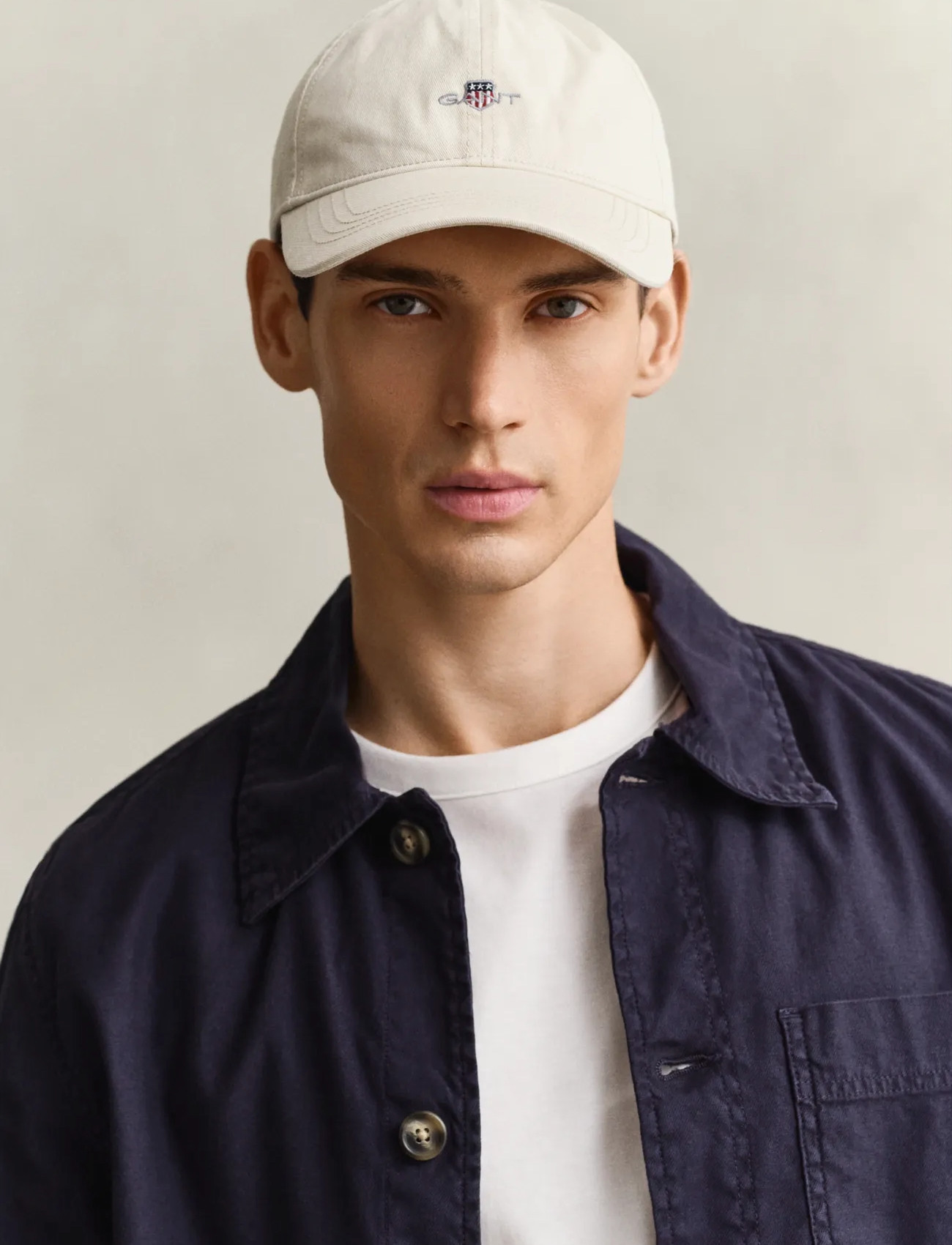 GANT Shield Cotton Twill Cap - Cream - ONE SIZE 1
