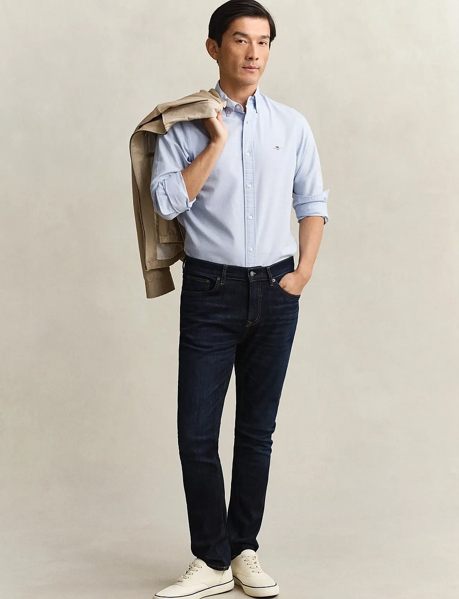 Gant - SLIM GANT JEANS - slim-fit jeans - dark blue broken in - 0