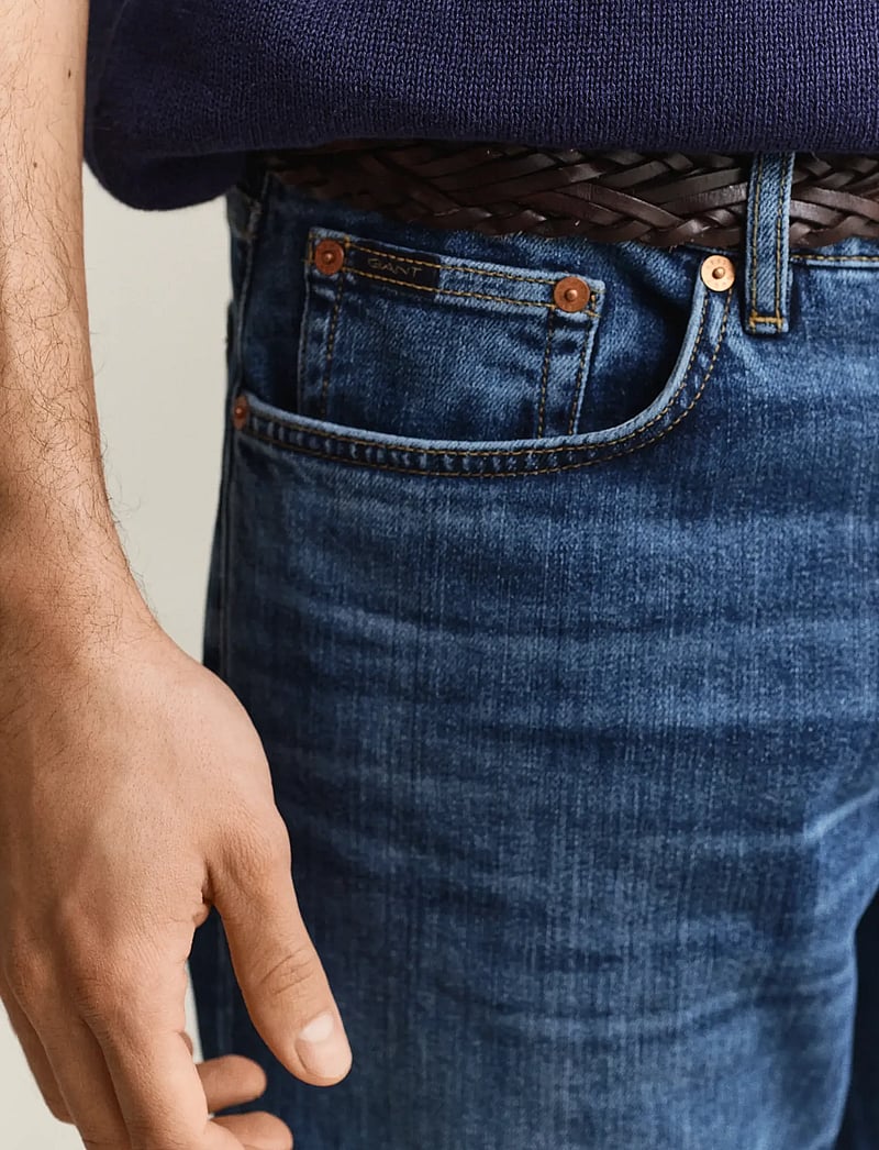 GANT - SLIM GANT JEANS - slim fit jeans - mid blue broken in - 3