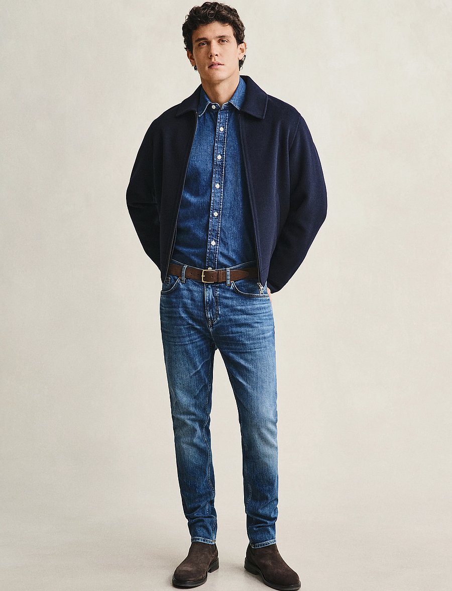 Gant - Classic Slim Denim Jeans - slim jeans - mid blue broken in - 2