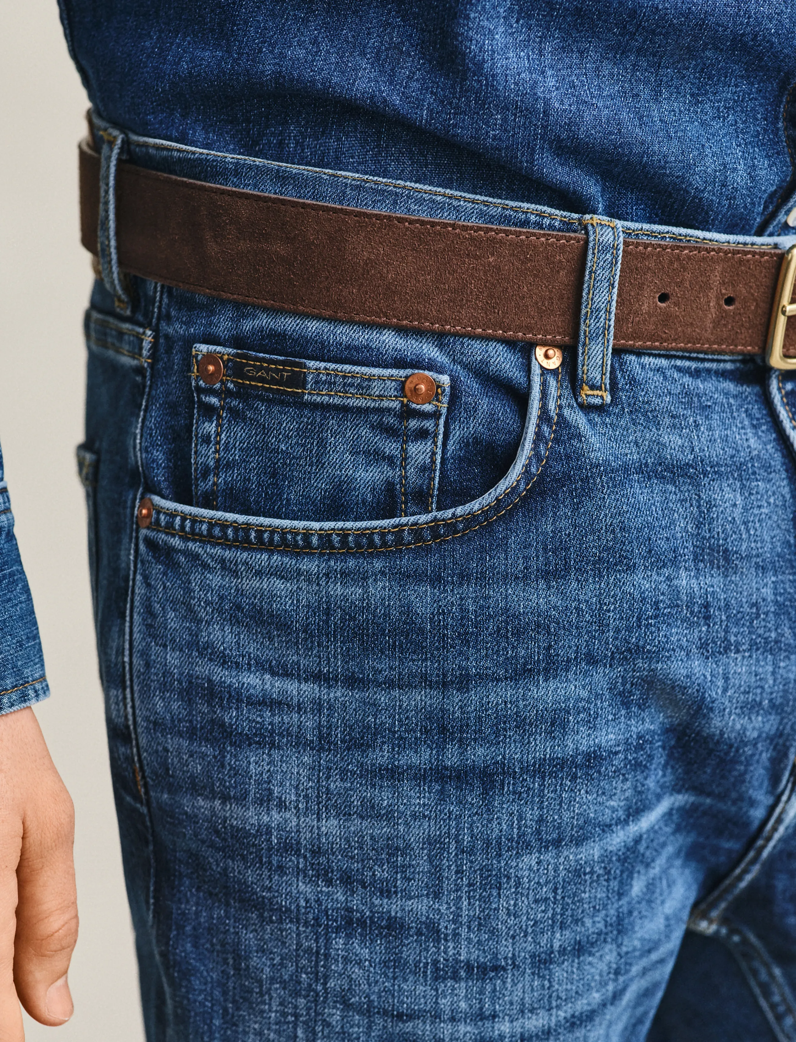 Gant - Classic Slim Denim Jeans - slim jeans - mid blue broken in - 3