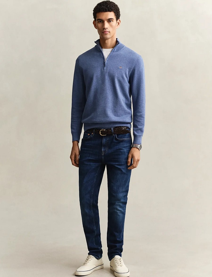Gant - Classic Slim Denim Jeans - slim jeans - mid blue worn in - 0