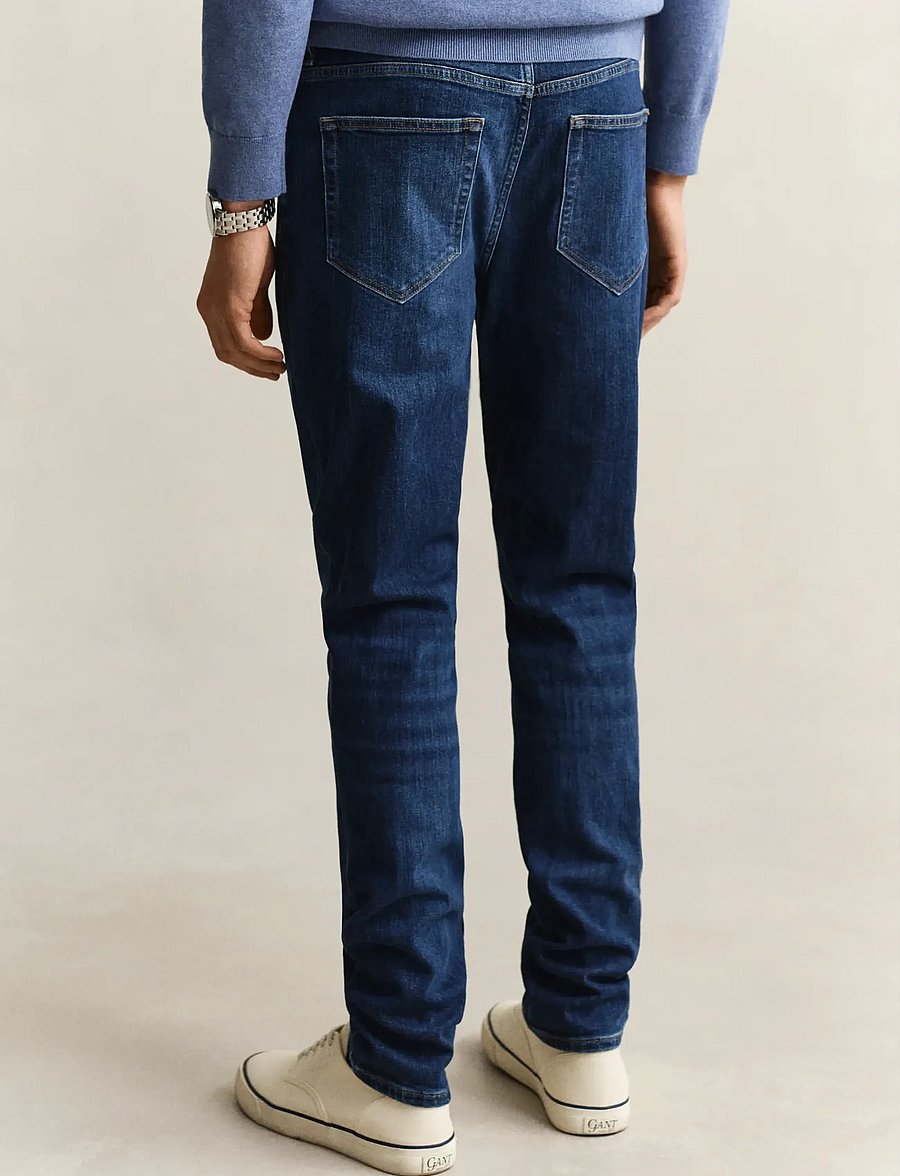 Gant - Classic Slim Denim Jeans - slim jeans - mid blue worn in - 2