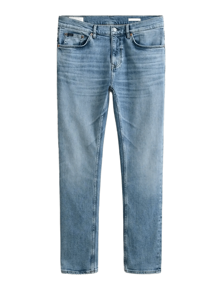 Gant - Classic Slim Denim Jeans - slim fit jeans - semi light blue worn in - 0