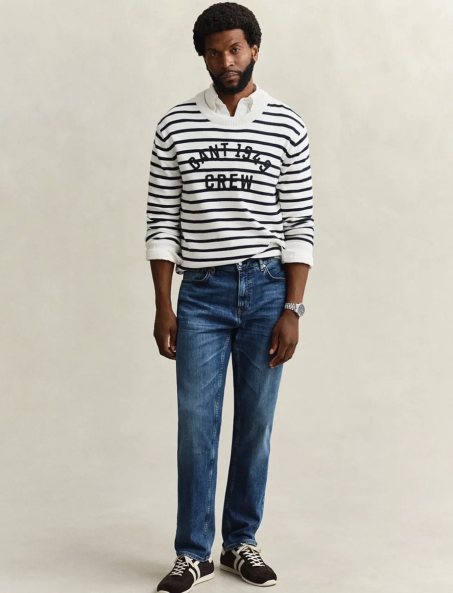 Gant - REG GANT JEANS - tavalised teksad - mid blue broken in - 0