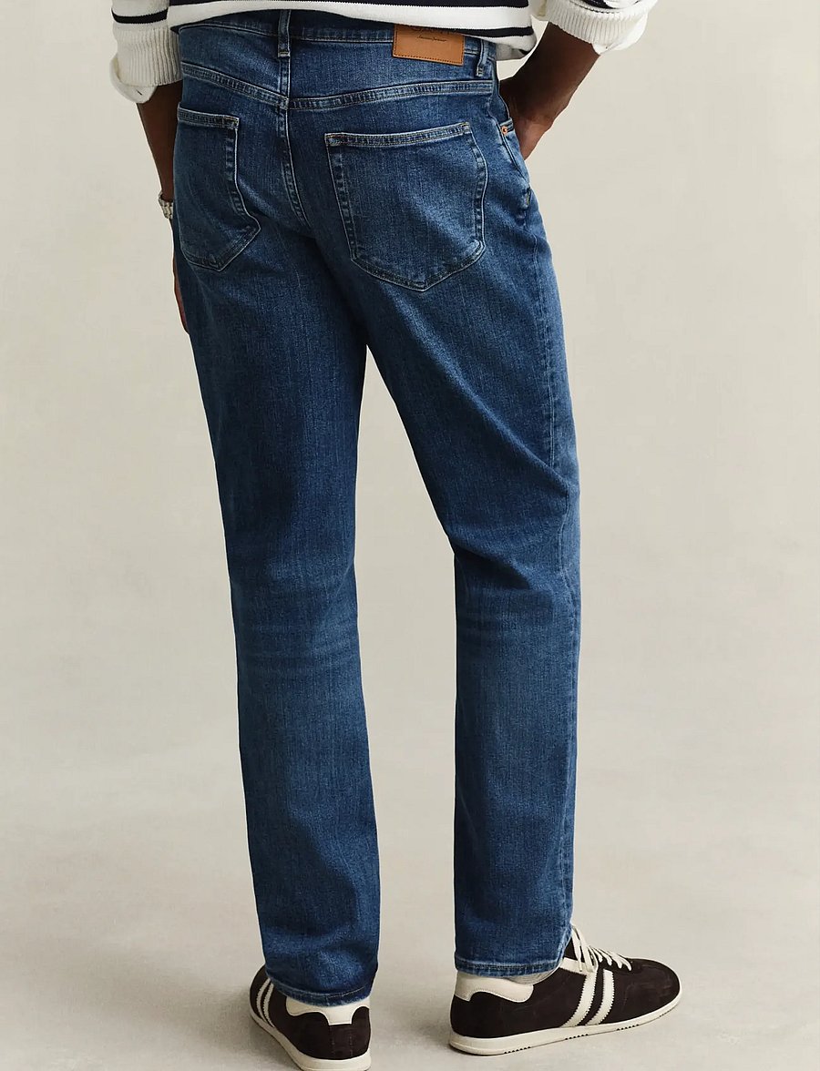 Gant - REG GANT JEANS - tavalised teksad - mid blue broken in - 3