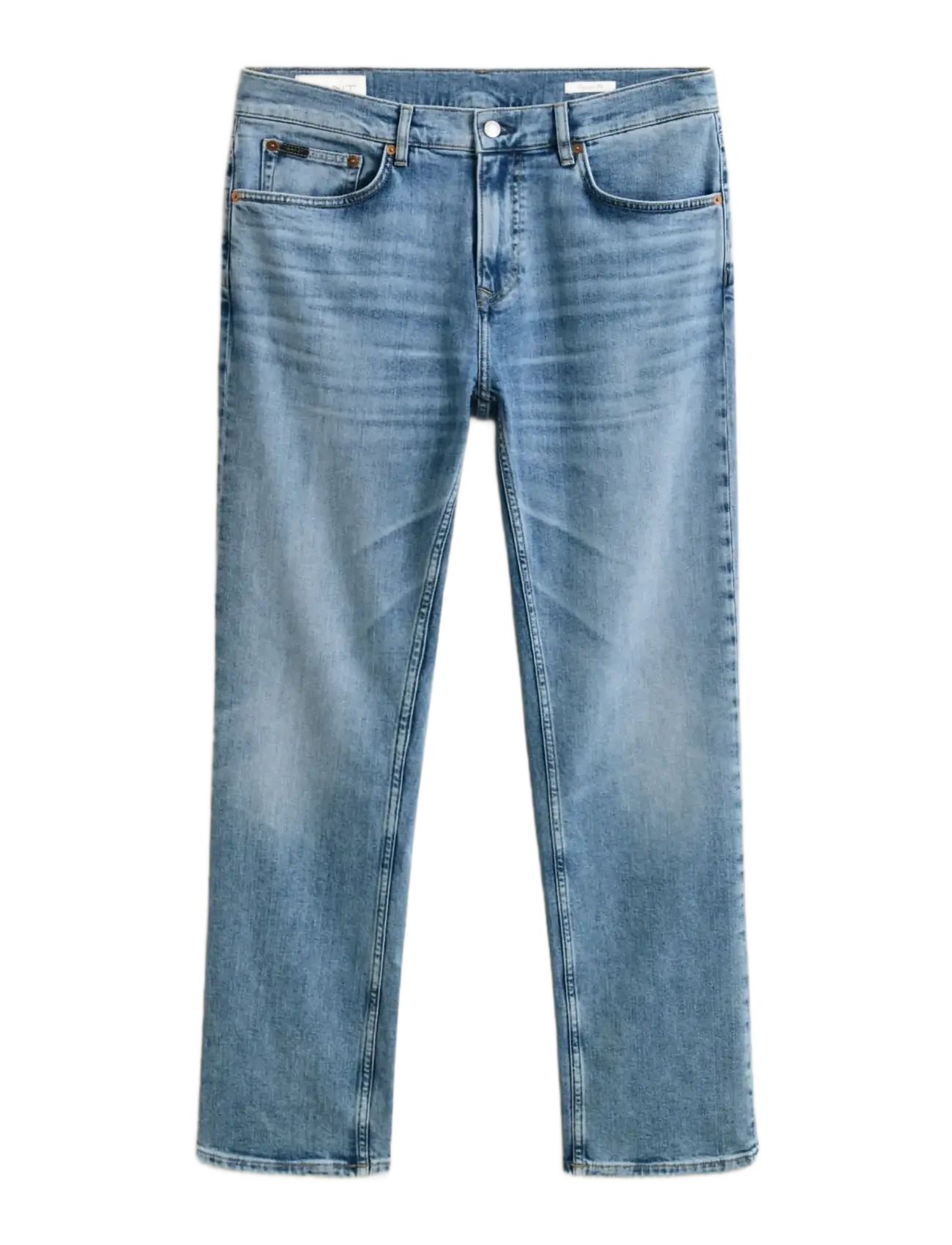 REG GANT JEANS - SEMI LIGHT BLUE WORN IN