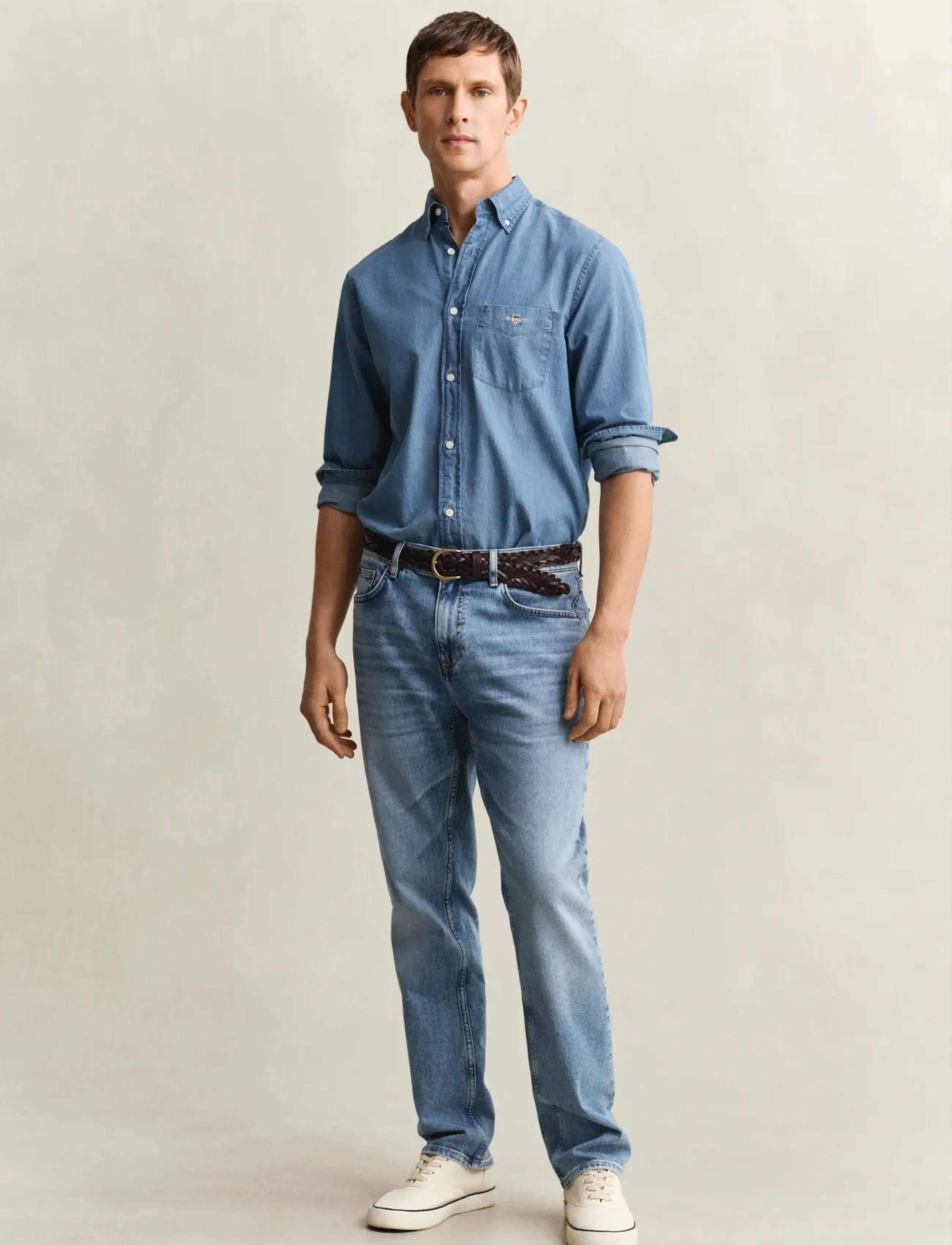 Gant - Classic Regular Denim Jeans - regular jeans - semi light blue worn in - 0