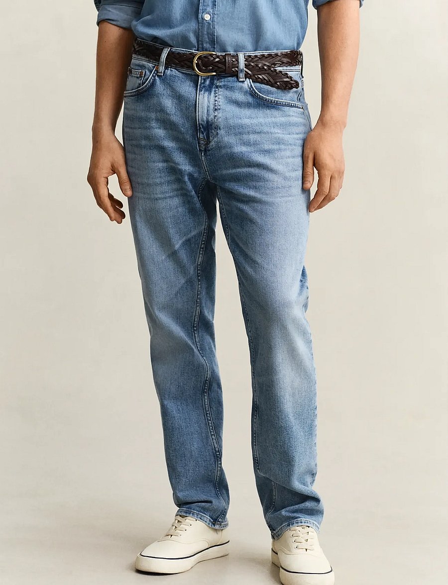 Gant - REG GANT JEANS - regular jeans - semi light blue worn in - 3