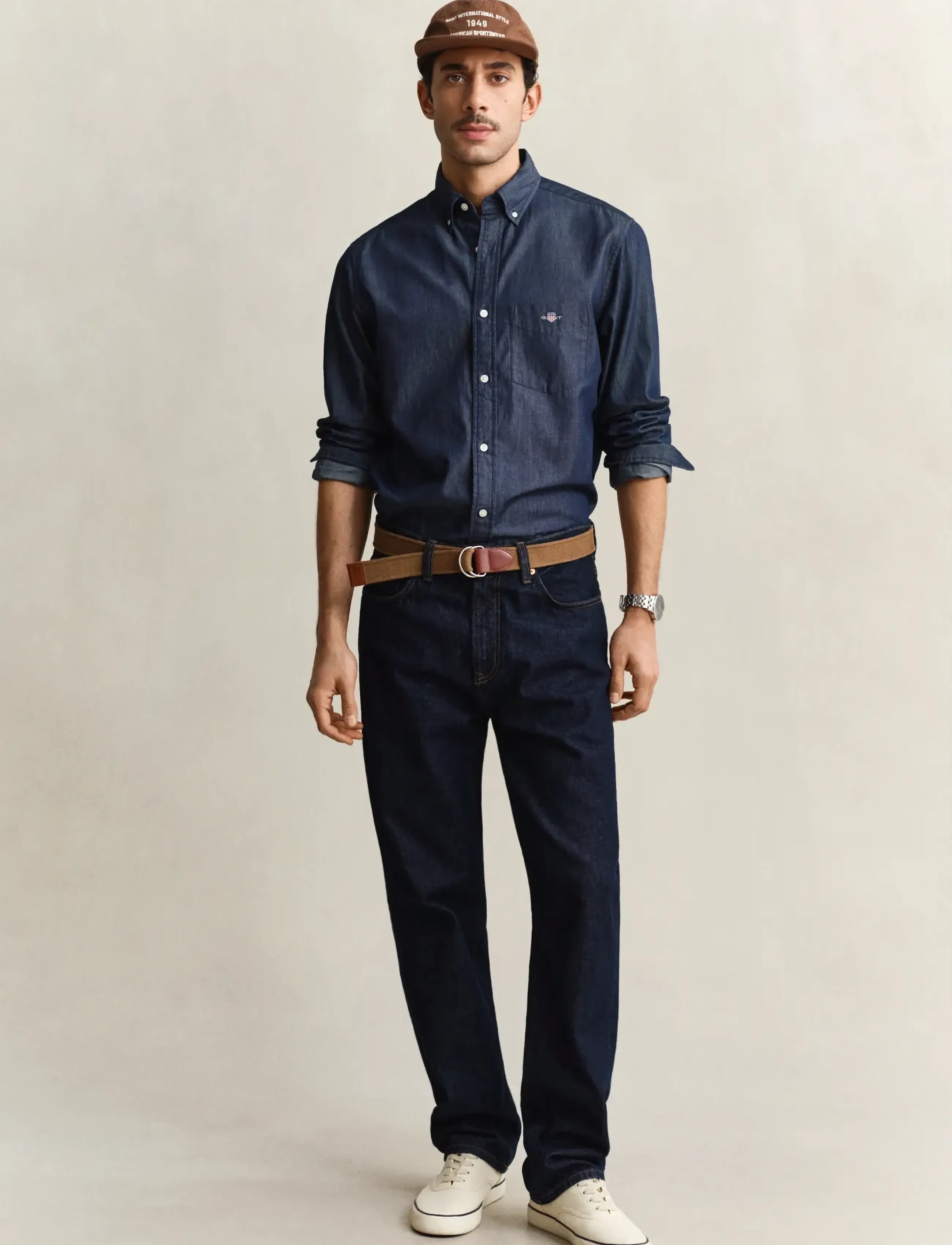 GANT GANT STRAIGHT FIT JEANS - Jeans - DARK BLUE / navy