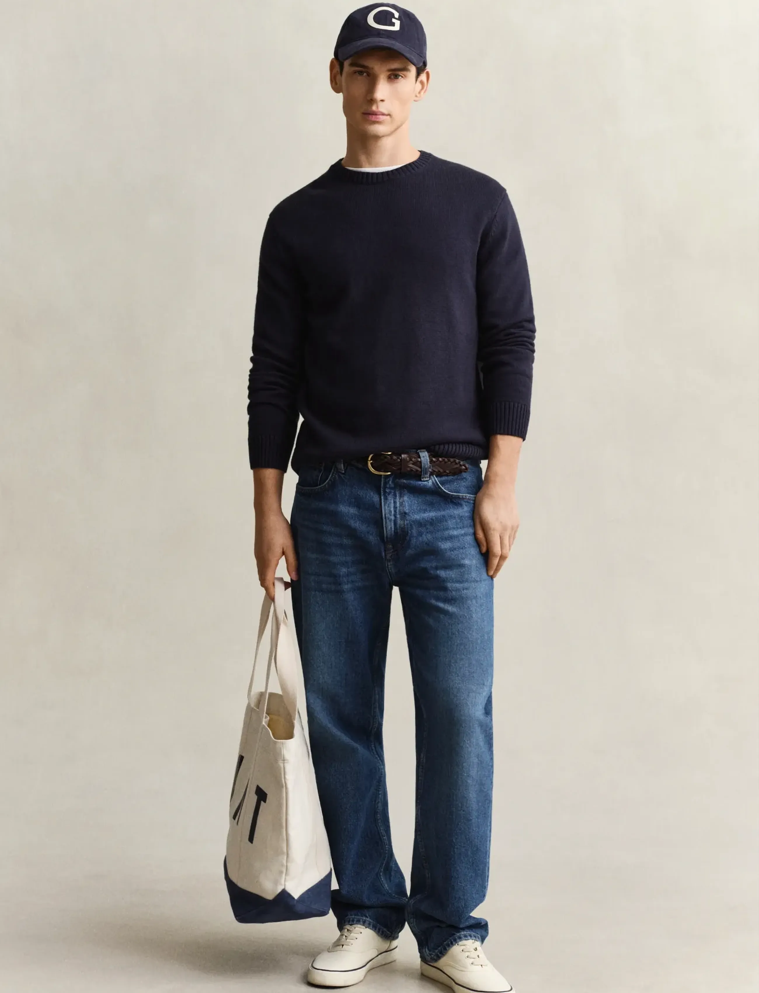 GANT GANT STRAIGHT FIT JEANS - Jeans - MID BLUE WORN IN / blue