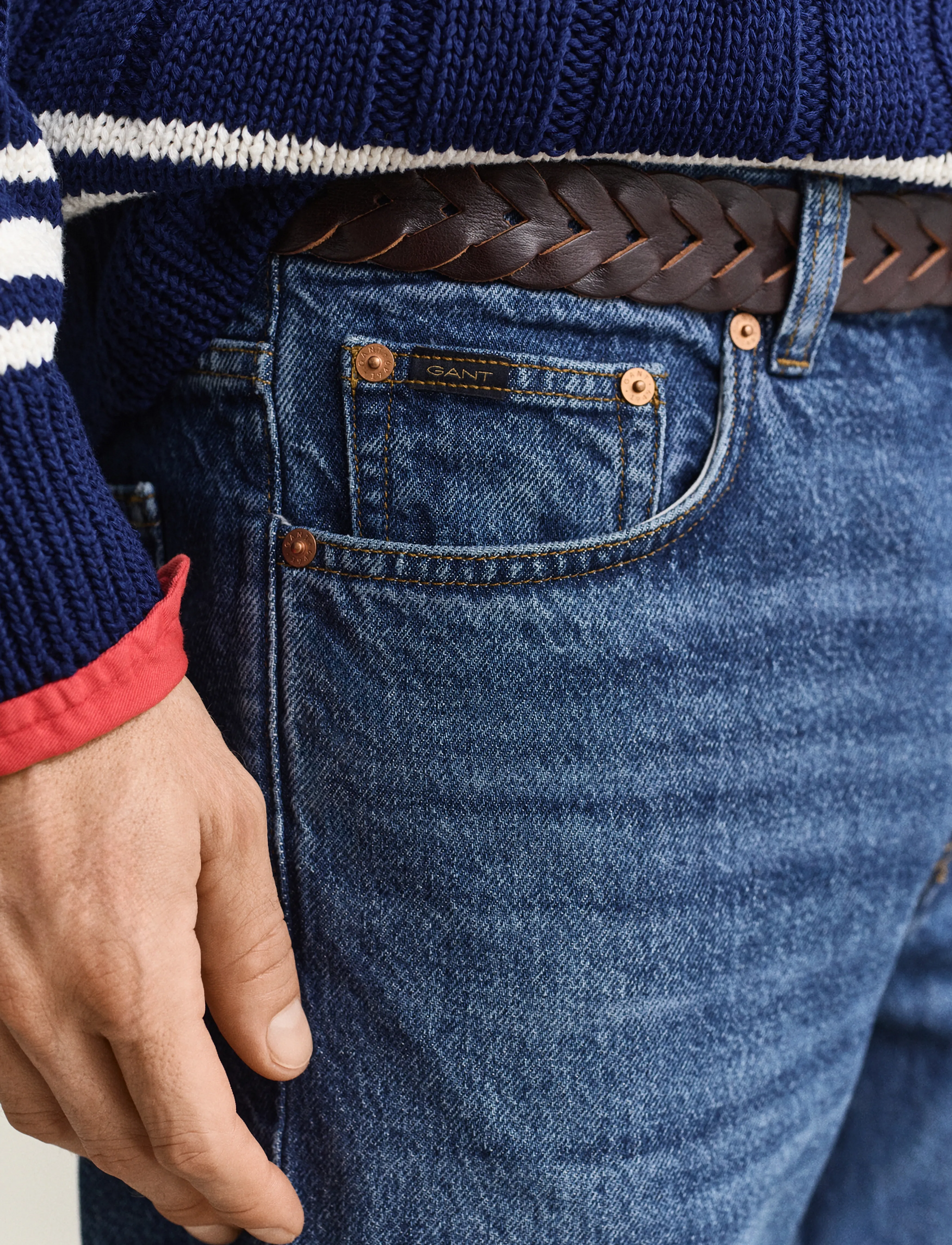 Gant - Straight Jeans - normale jeans - mid blue worn in - 3