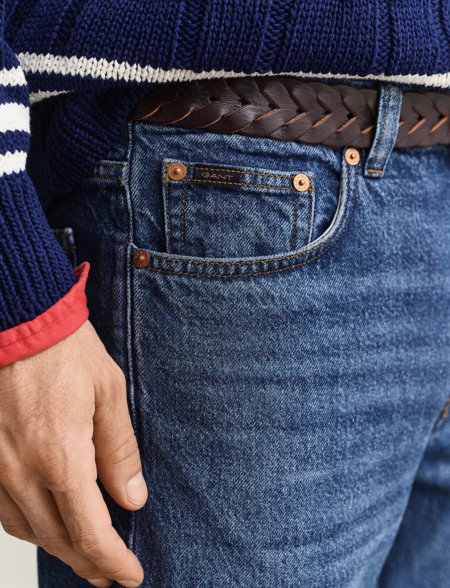Gant - Straight Jeans - normale jeans - mid blue worn in - 3