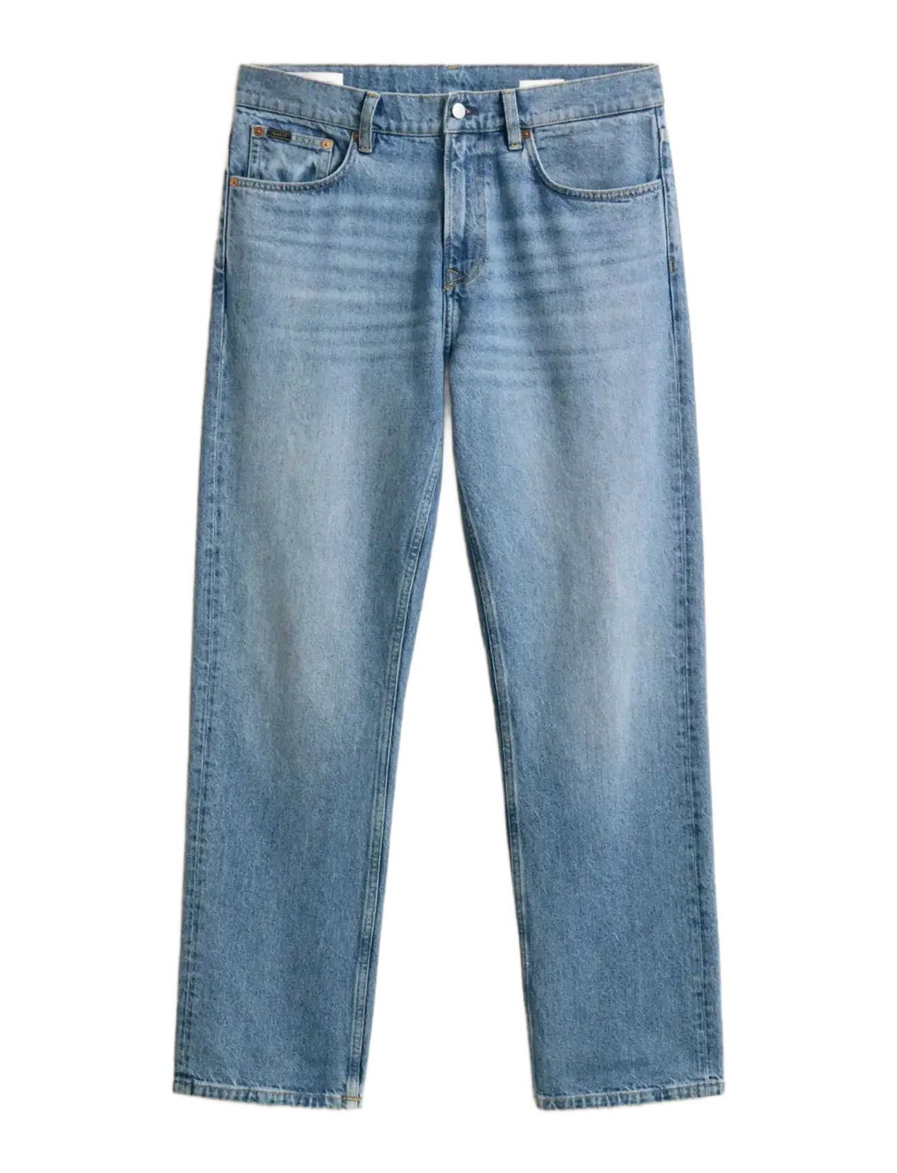 GANT GANT STRAIGHT FIT JEANS - Vaatteet - SEMI LIGHT BLUE WORN IN / blue