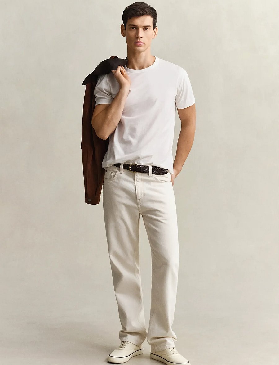 Gant - GANT ECRU STRAIGHT FIT JEANS - regular jeans - ecru - 0
