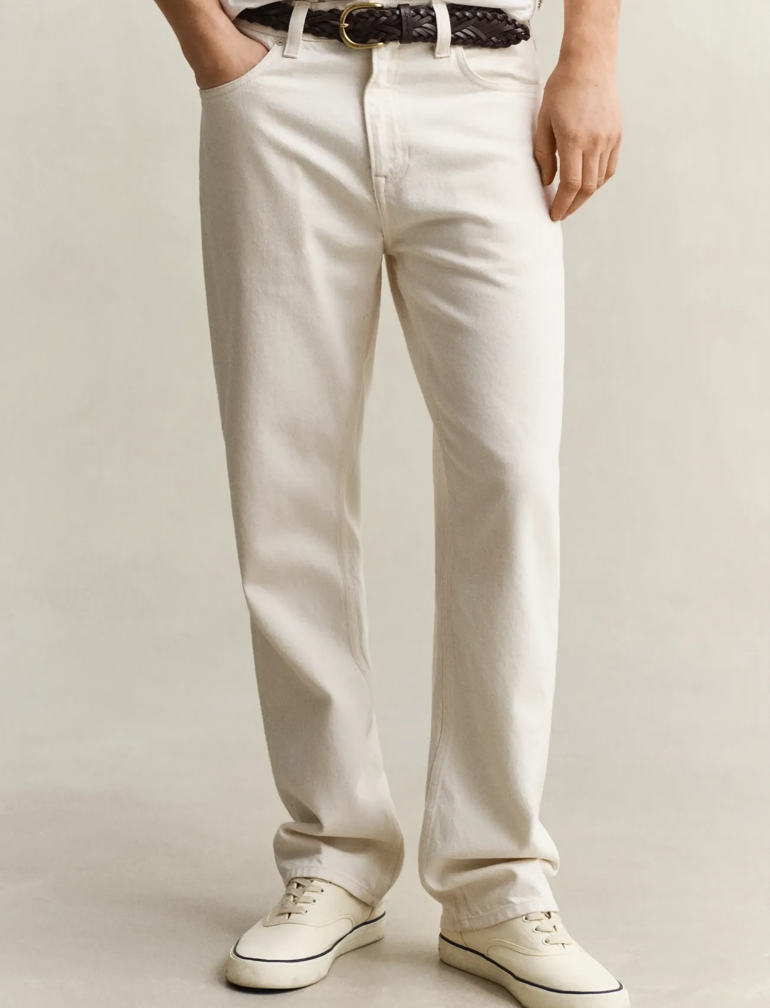 Gant - GANT ECRU STRAIGHT FIT JEANS - regular jeans - ecru - 3