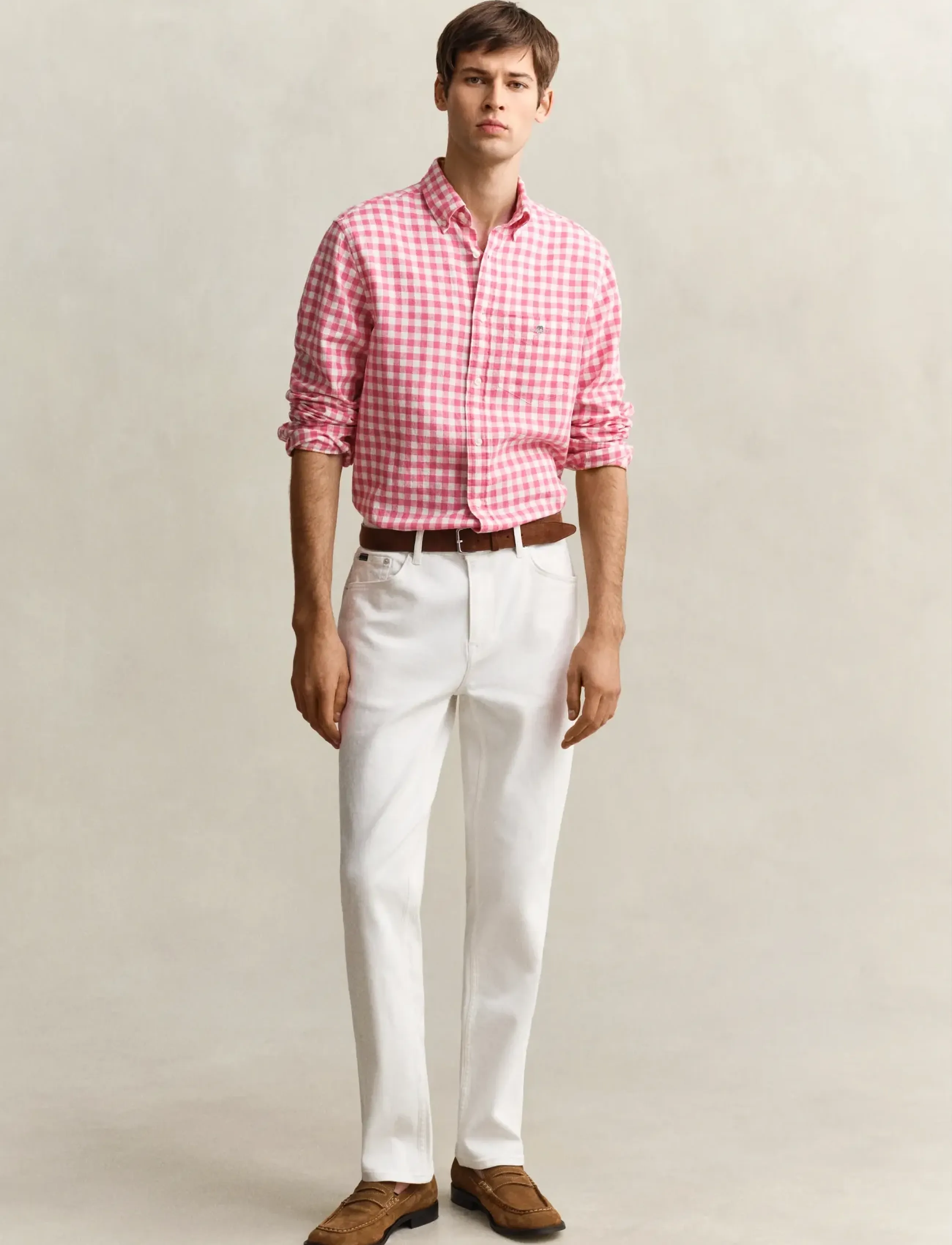 GANT REG WHITE JEANS - Jeans - EGGSHELL / white