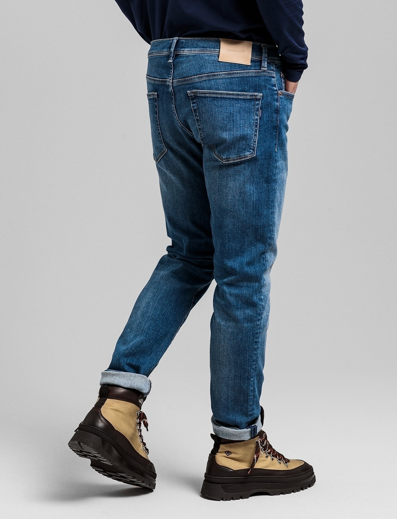 GANT - MAXEN ACTIVE-RECOVER JEANS - slim jeans - mid blue broken in - 0