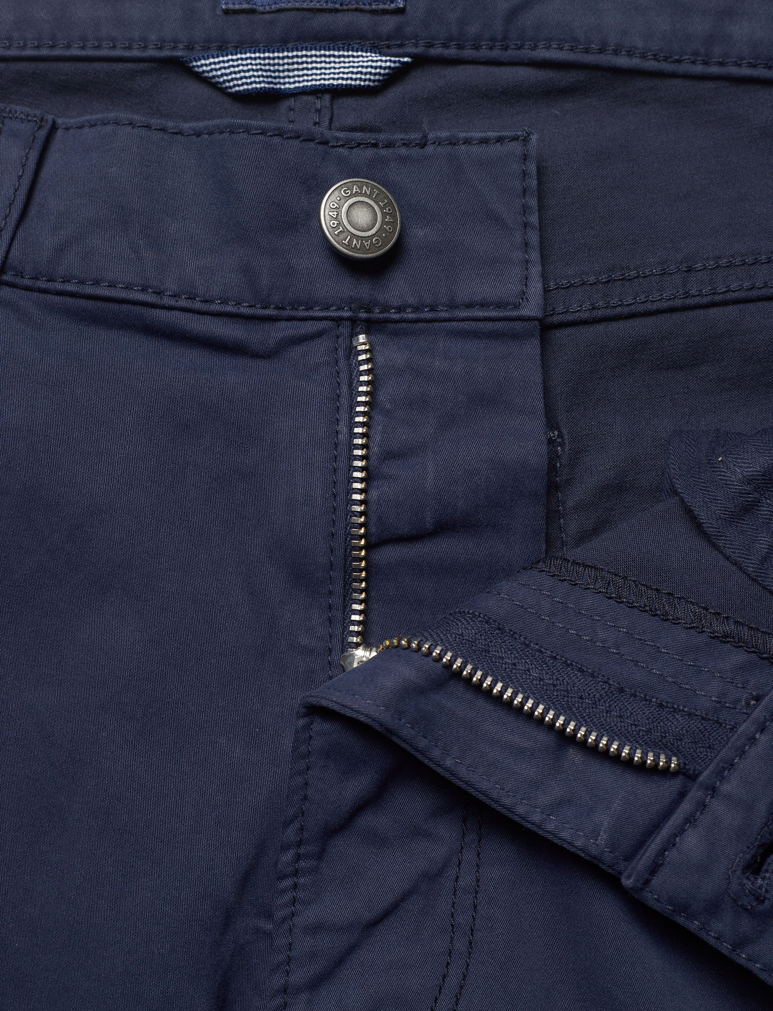 GANT - D1. TAPERED SATIN JEANS - marine - 3