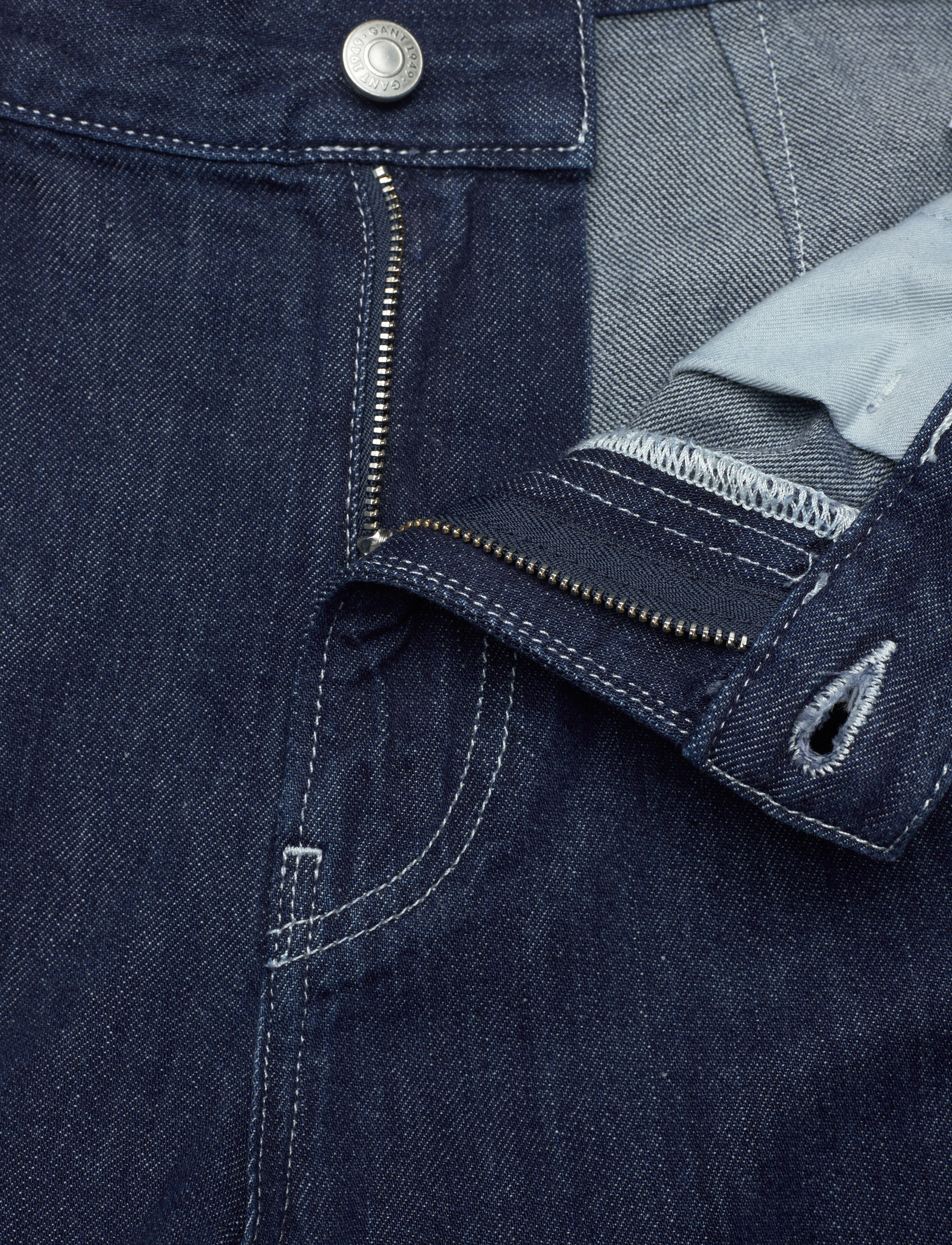 GANT - D2. RELAXED COTTON LINEN JEANS - mid blue - 3