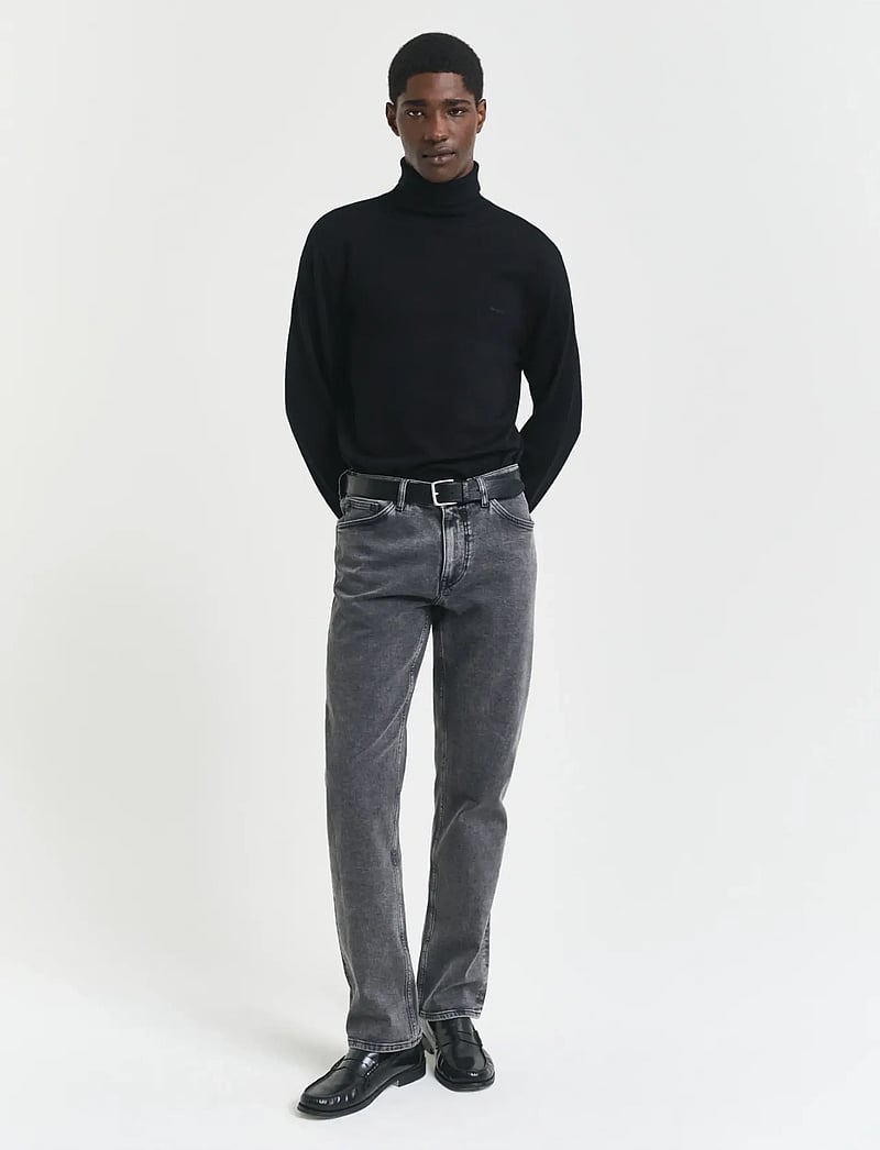 Gant - REGULAR GANT BLACK WASH JEANS - regular jeans - black - 0