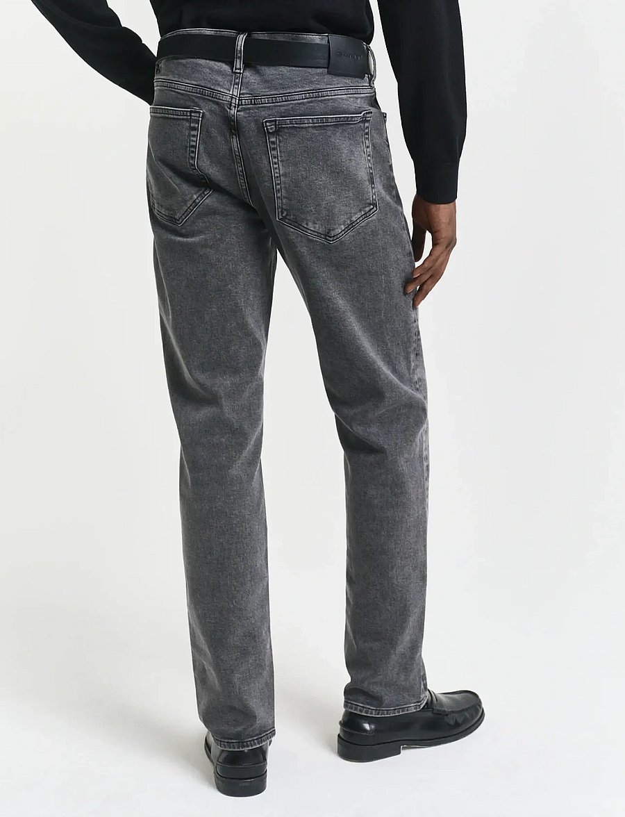 Gant - REGULAR GANT BLACK WASH JEANS - tavalised teksad - black - 3