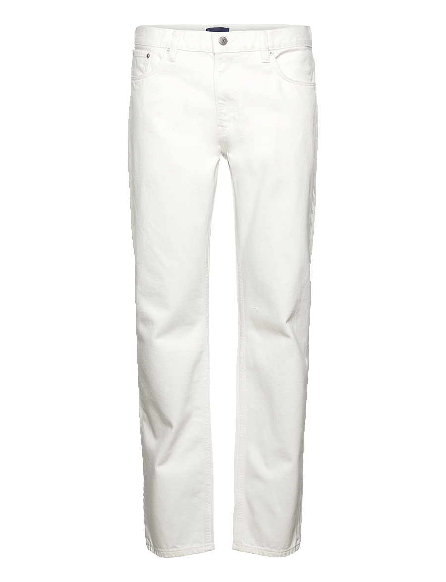 Gant - WHITE STRAIGHT JEANS - loose jeans - eggshell - 0