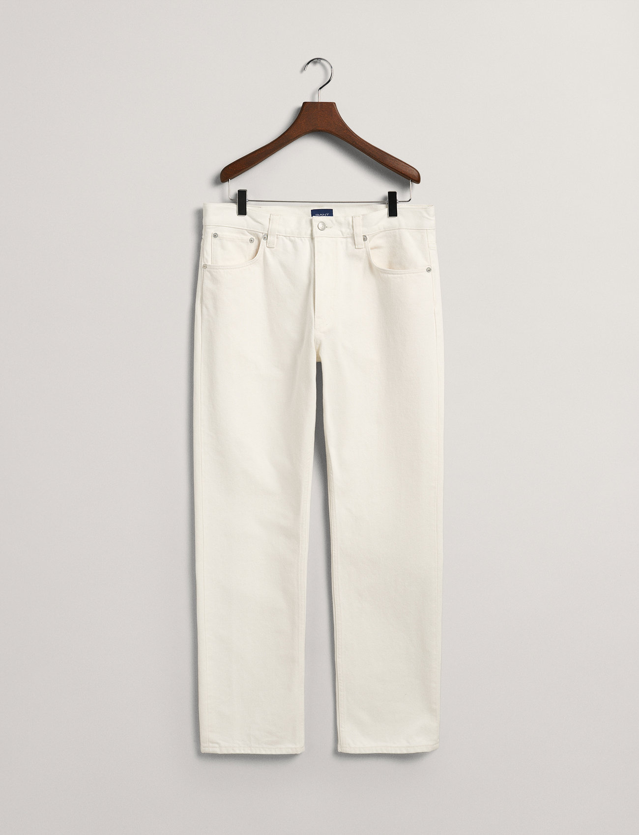 GANT - WHITE STRAIGHT JEANS - loose jeans - eggshell - 5