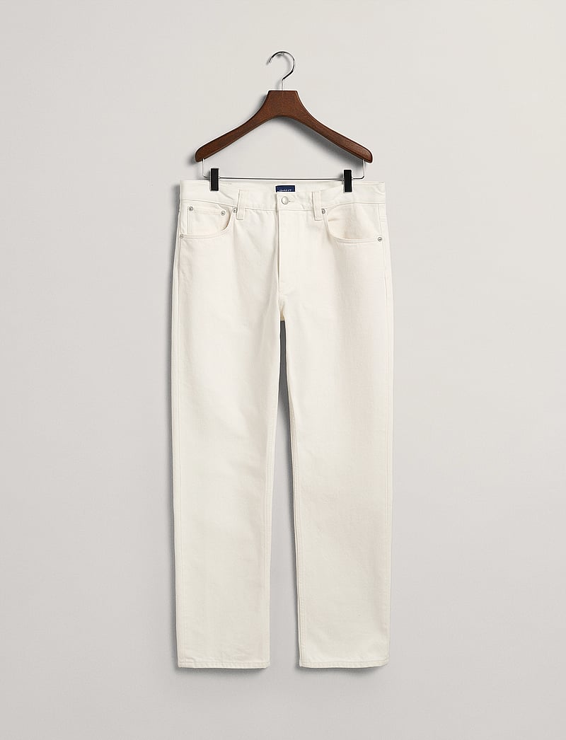 GANT - WHITE STRAIGHT JEANS - loose jeans - eggshell - 5