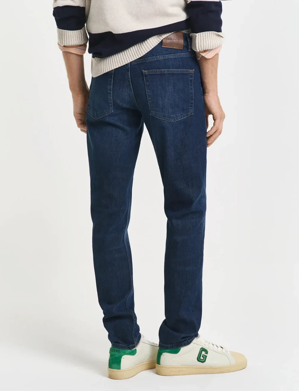 GANT - SLIM GANT JEANS - kitsad teksad - dark blue worn in - 3