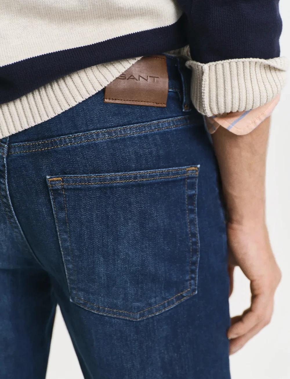 GANT - SLIM GANT JEANS - kitsad teksad - dark blue worn in - 4