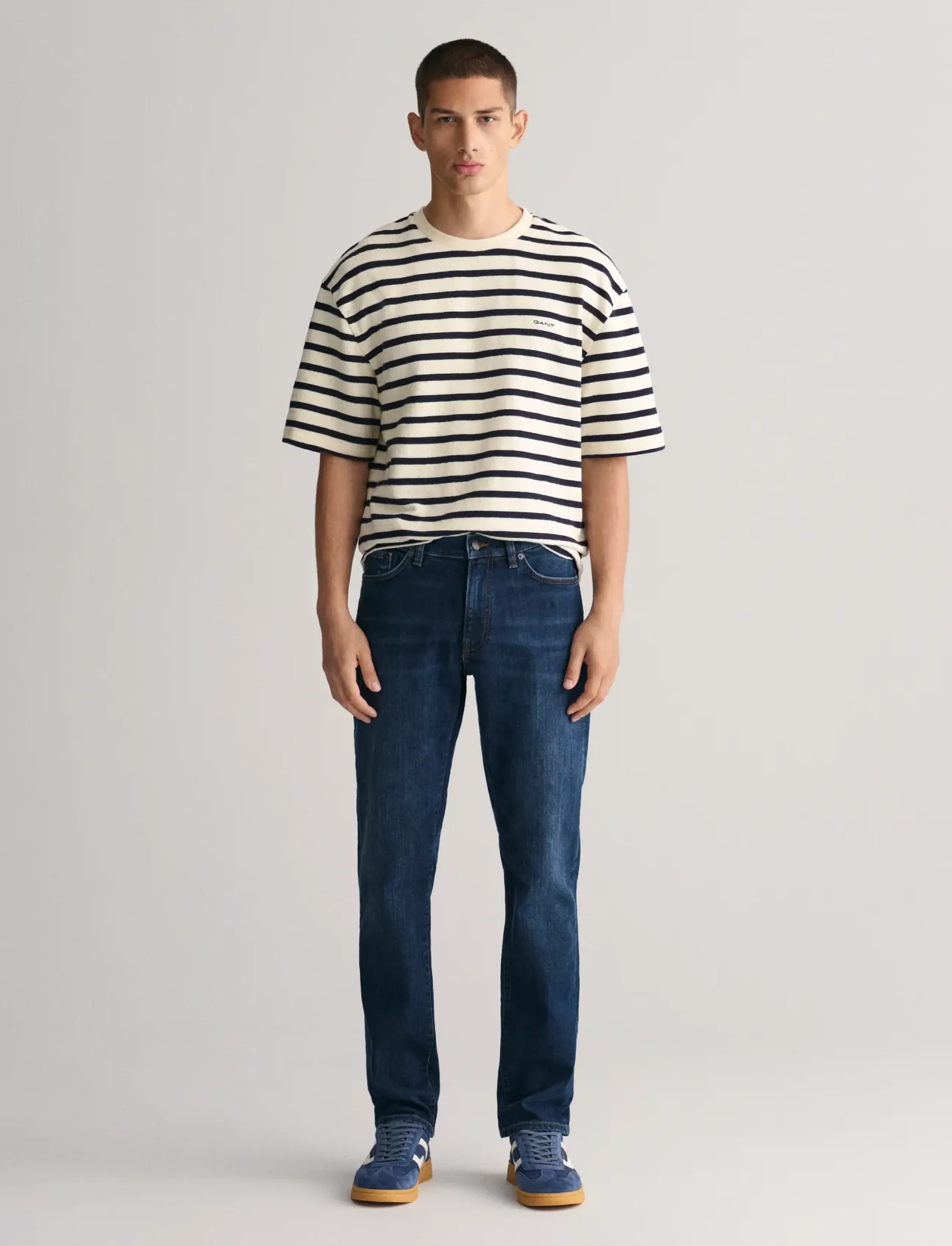 Gant - SLIM GANT JEANS - kitsad teksad - dark blue worn in - 4