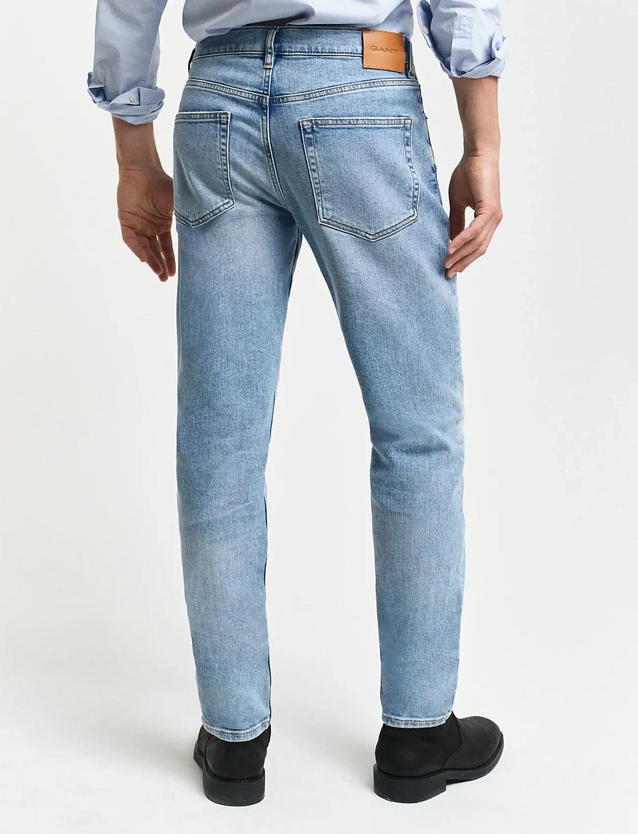 Gant - SLIM GANT JEANS - kitsad teksad - light blue vintage - 3