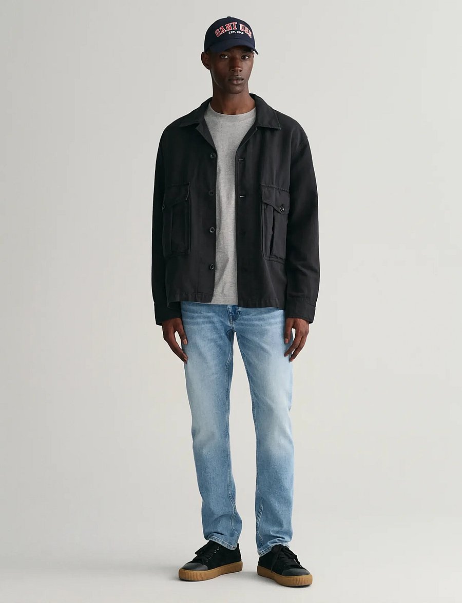 Gant - SLIM GANT JEANS - kitsad teksad - light blue vintage - 5