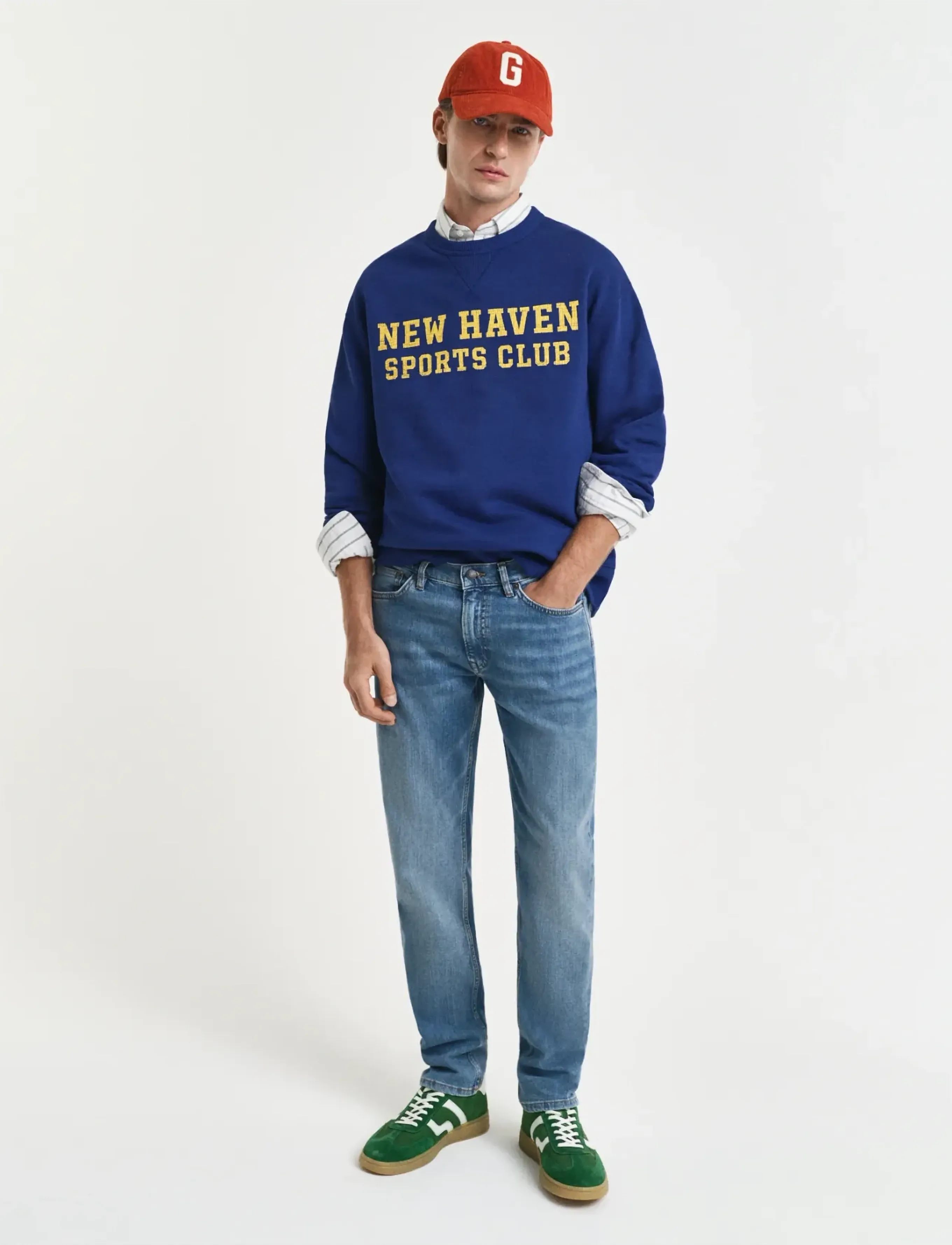 GANT SLIM GANT JEANS - Slim fit -farkut - MID BLUE WORN IN / blue