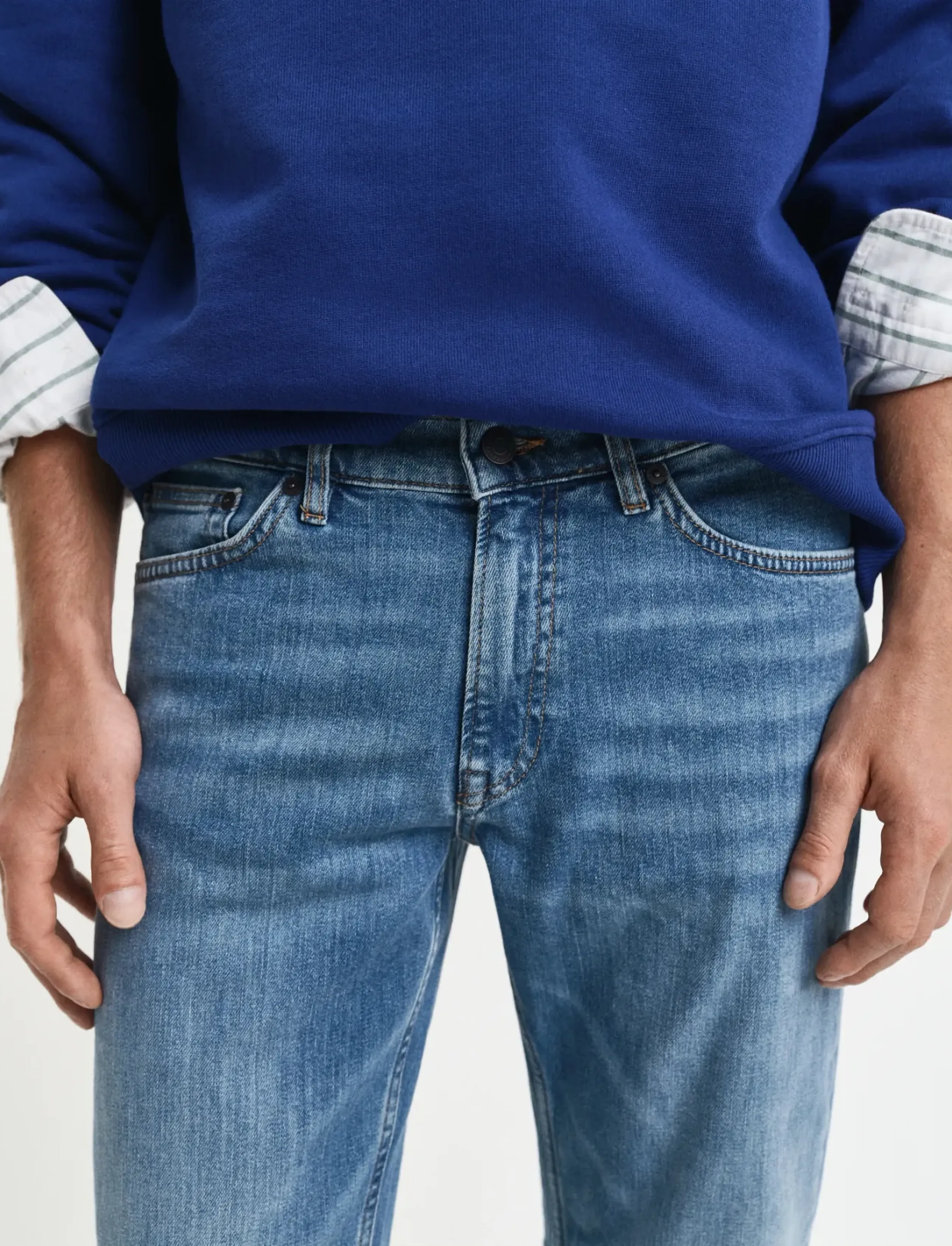 Gant - SLIM GANT JEANS - aptempti džinsai - mid blue worn in - 4
